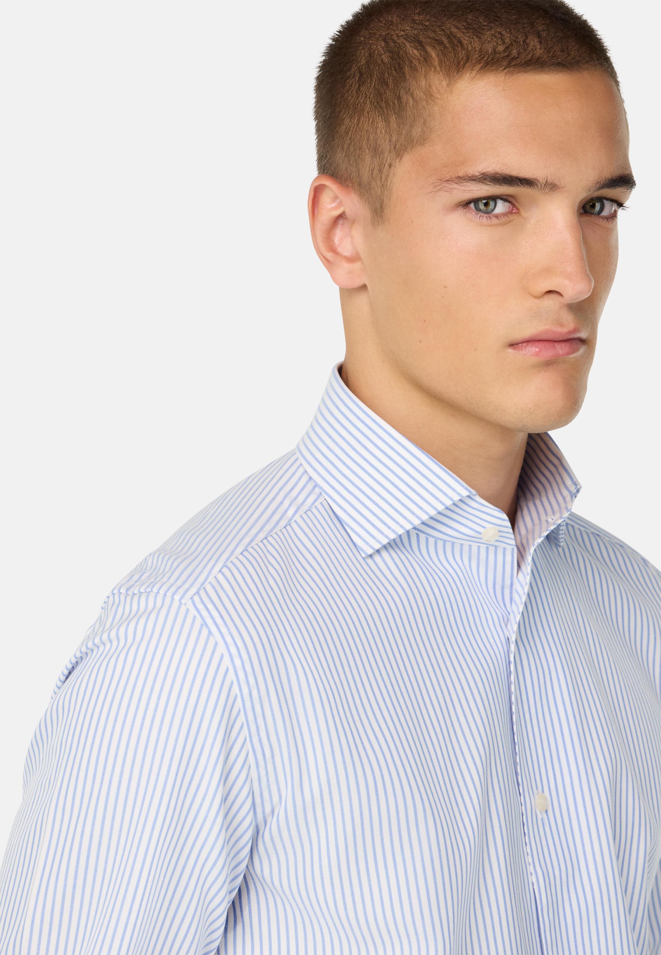 Regular Fit Striped Cotton Shirt Blue, Light Blue, medium