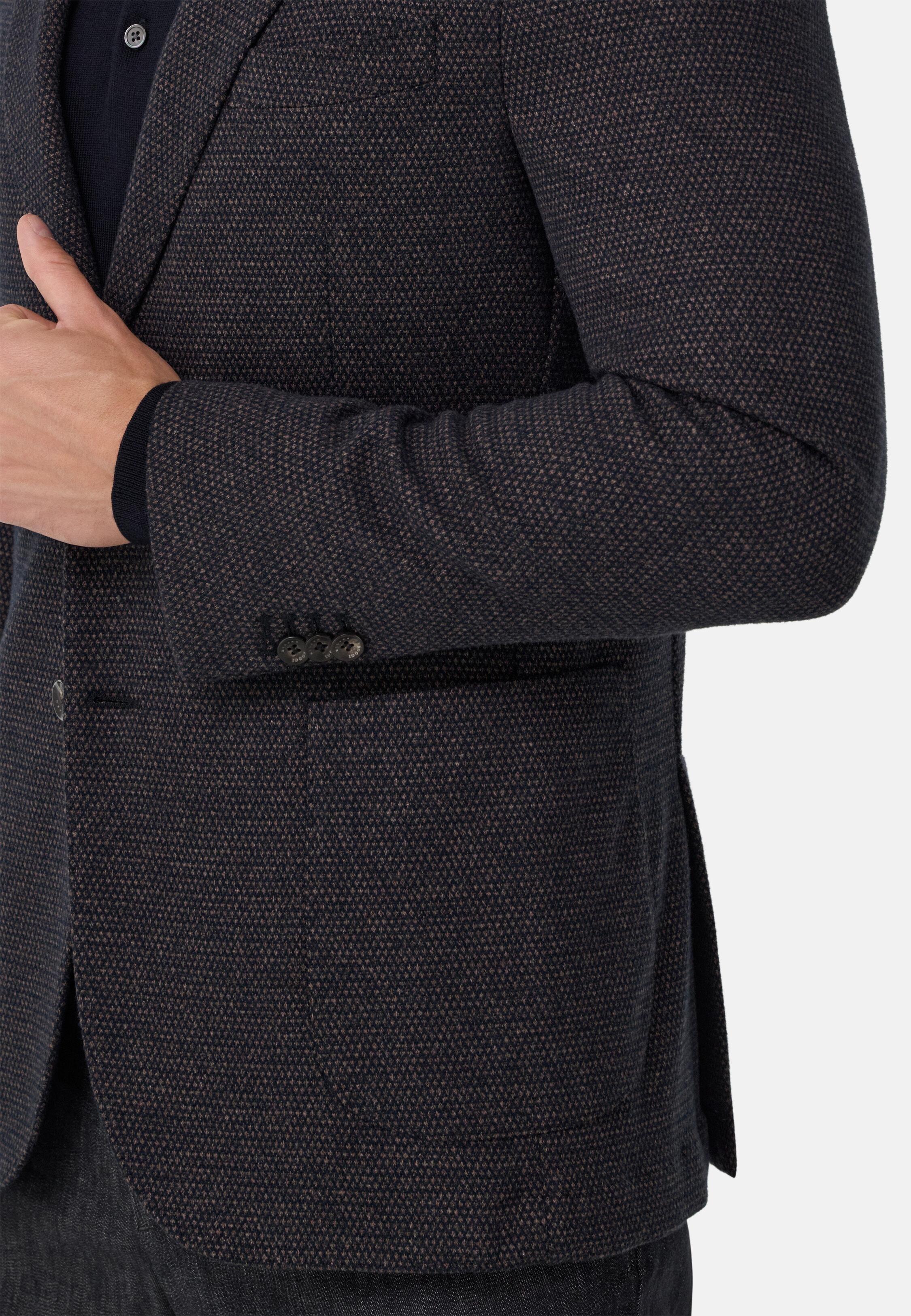 B Jersey Micro Patterned Blazer In A Cotton Blend Blue, 3901_NAVY, medium