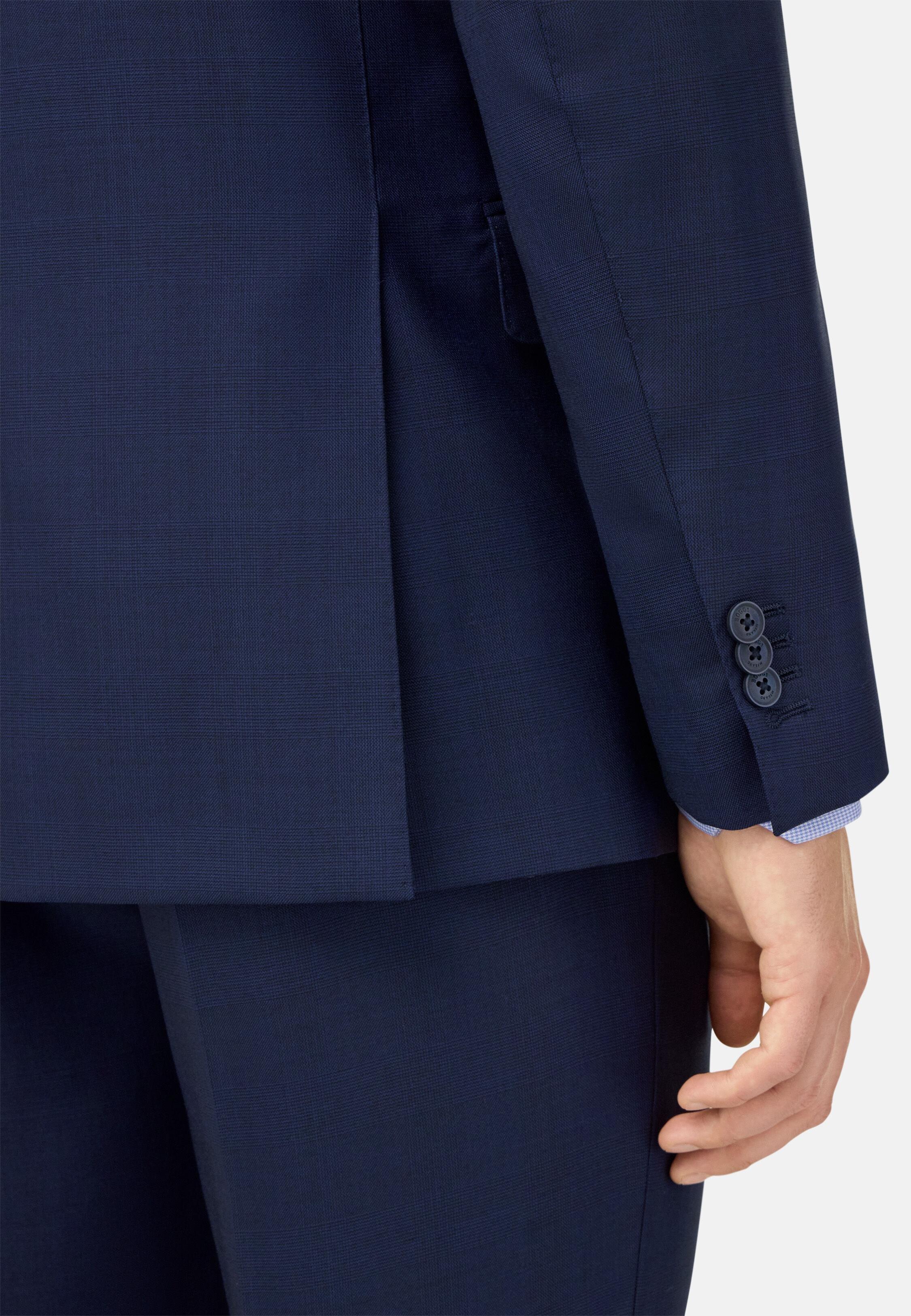 Prince of Wales Check Suit in Pure Wool Blue, 3901_NAVY, medium