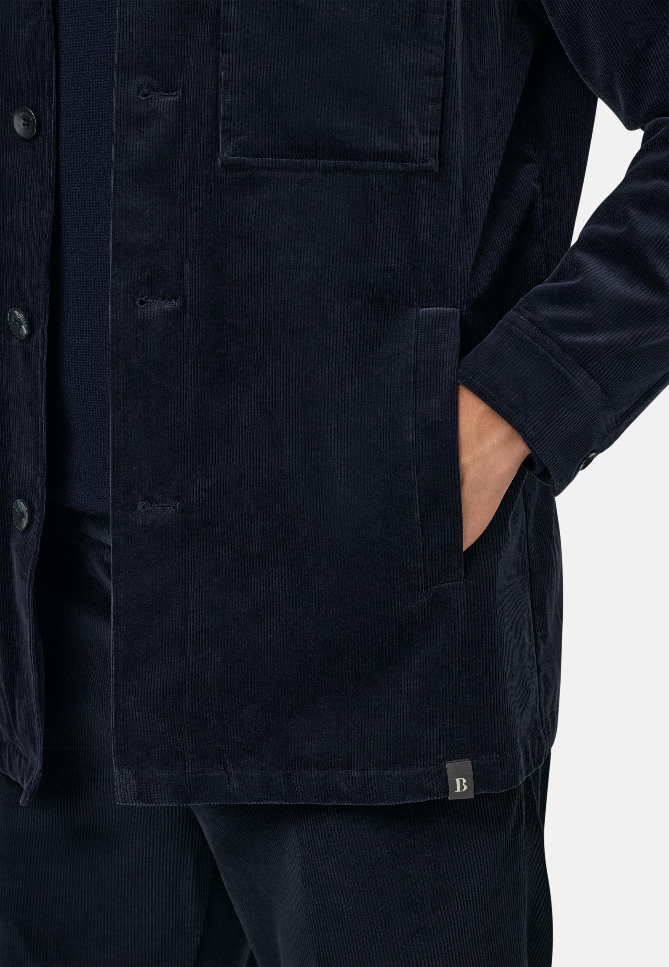BLUE Link Shirt Jacket in a Cotton Blend, Navy blue, medium