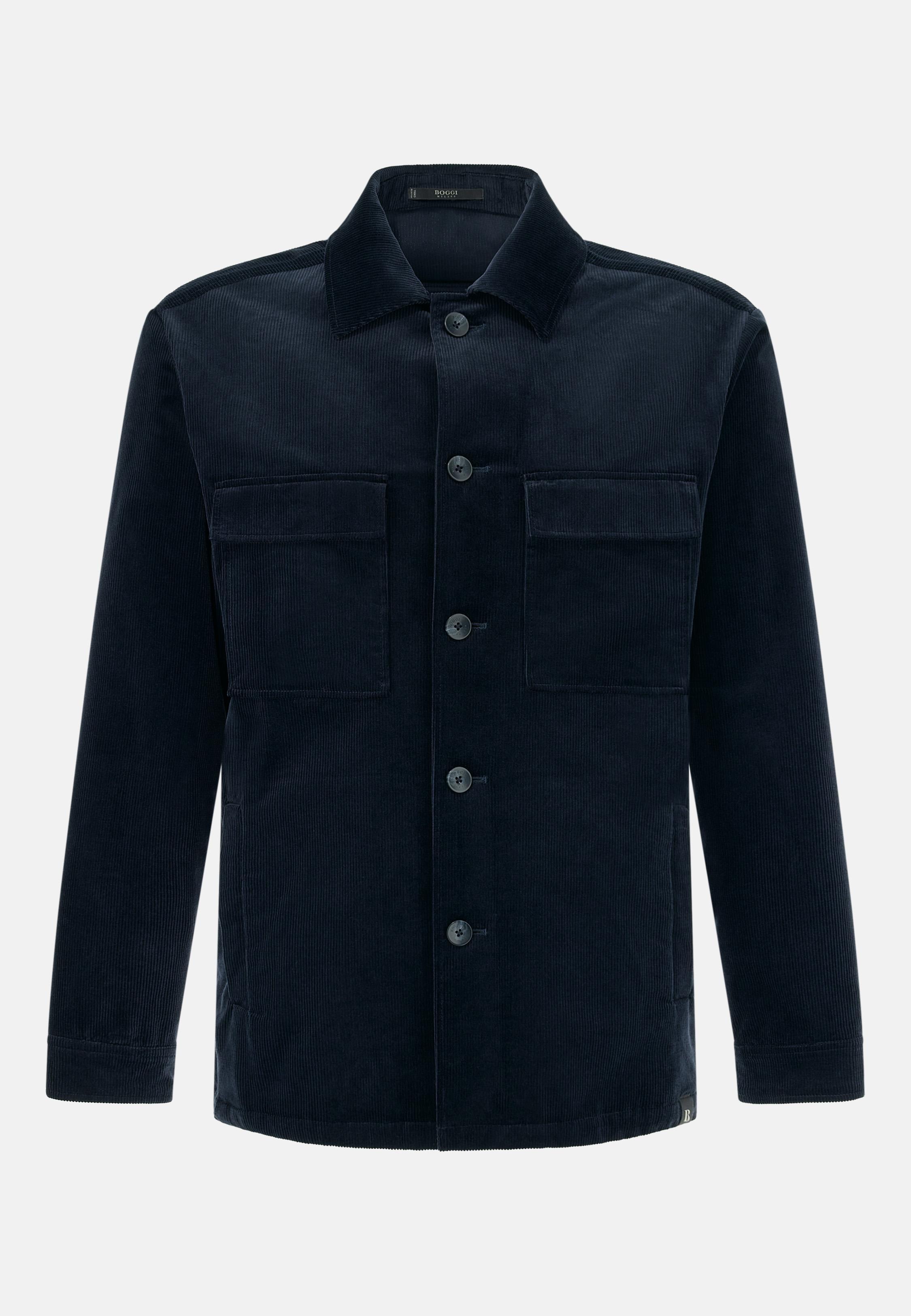 BLUE Link Shirt Jacket in a Cotton Blend, Navy blue, medium