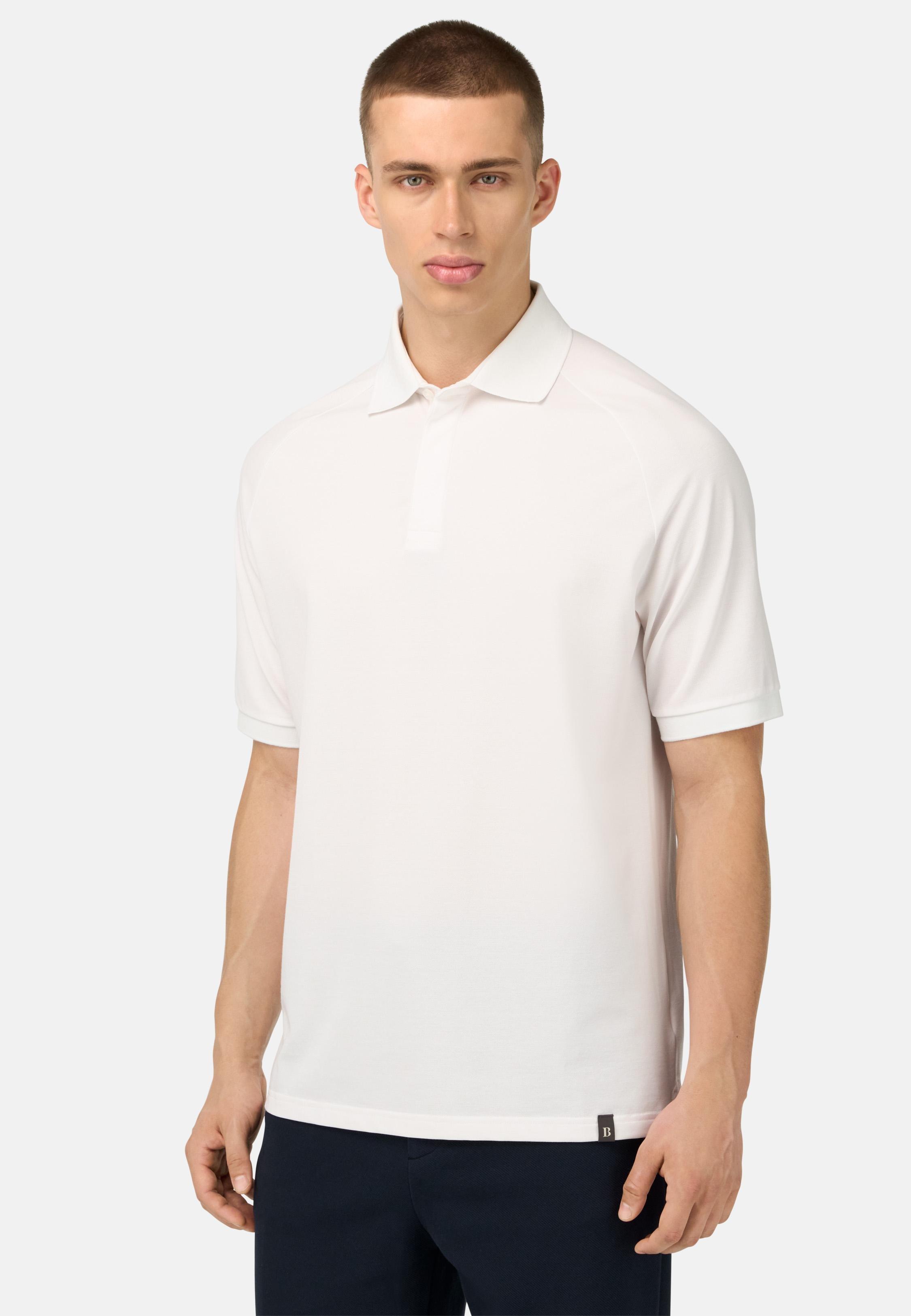 Cool Jade Pique Polo With Raglan Sleeves White, White, medium