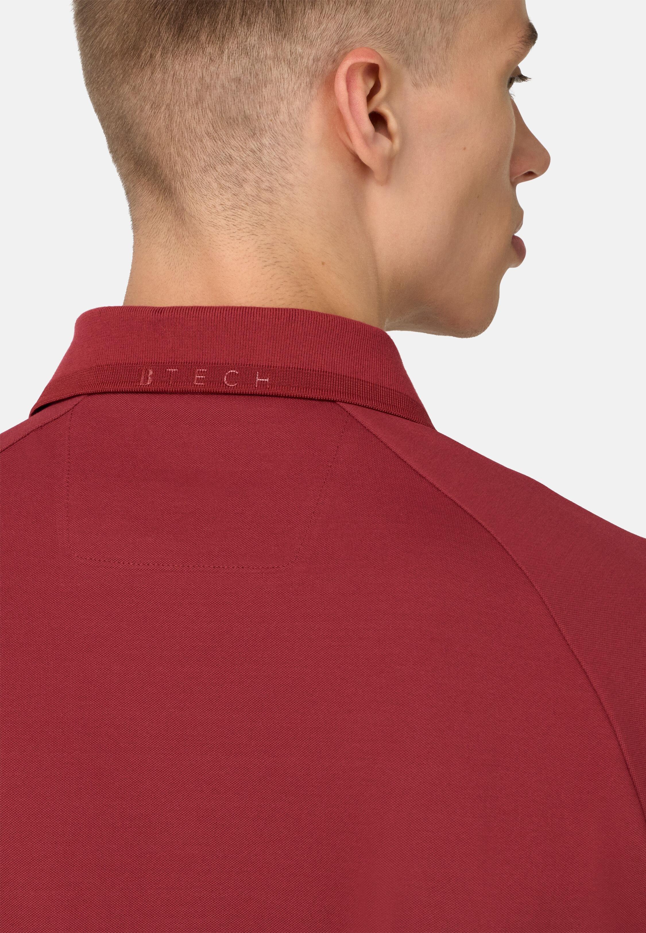 Cool Jade Pique Polo With Raglan Sleeves Red, Burgundy, medium