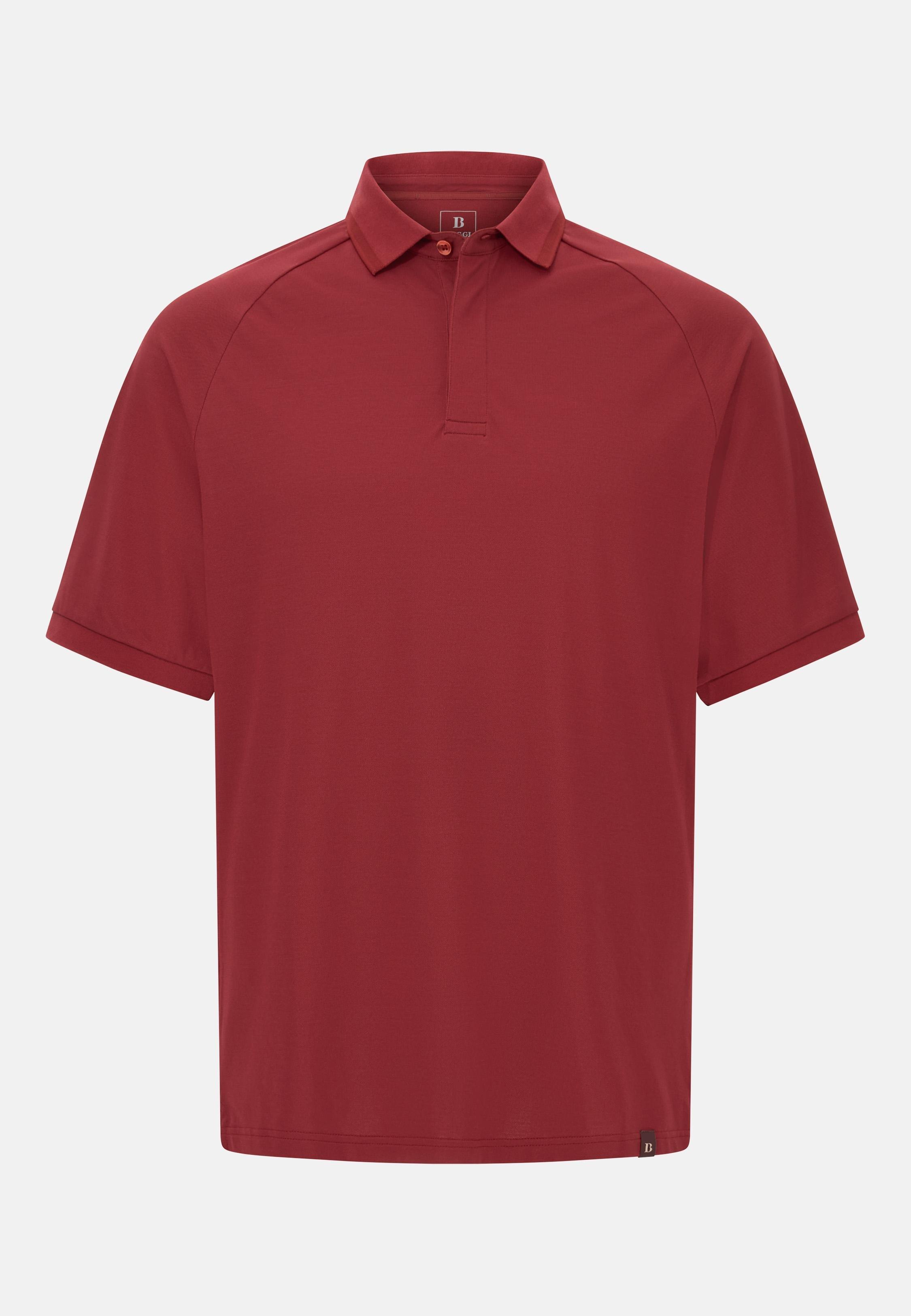 Cool Jade Pique Polo With Raglan Sleeves Red, , large image number 3