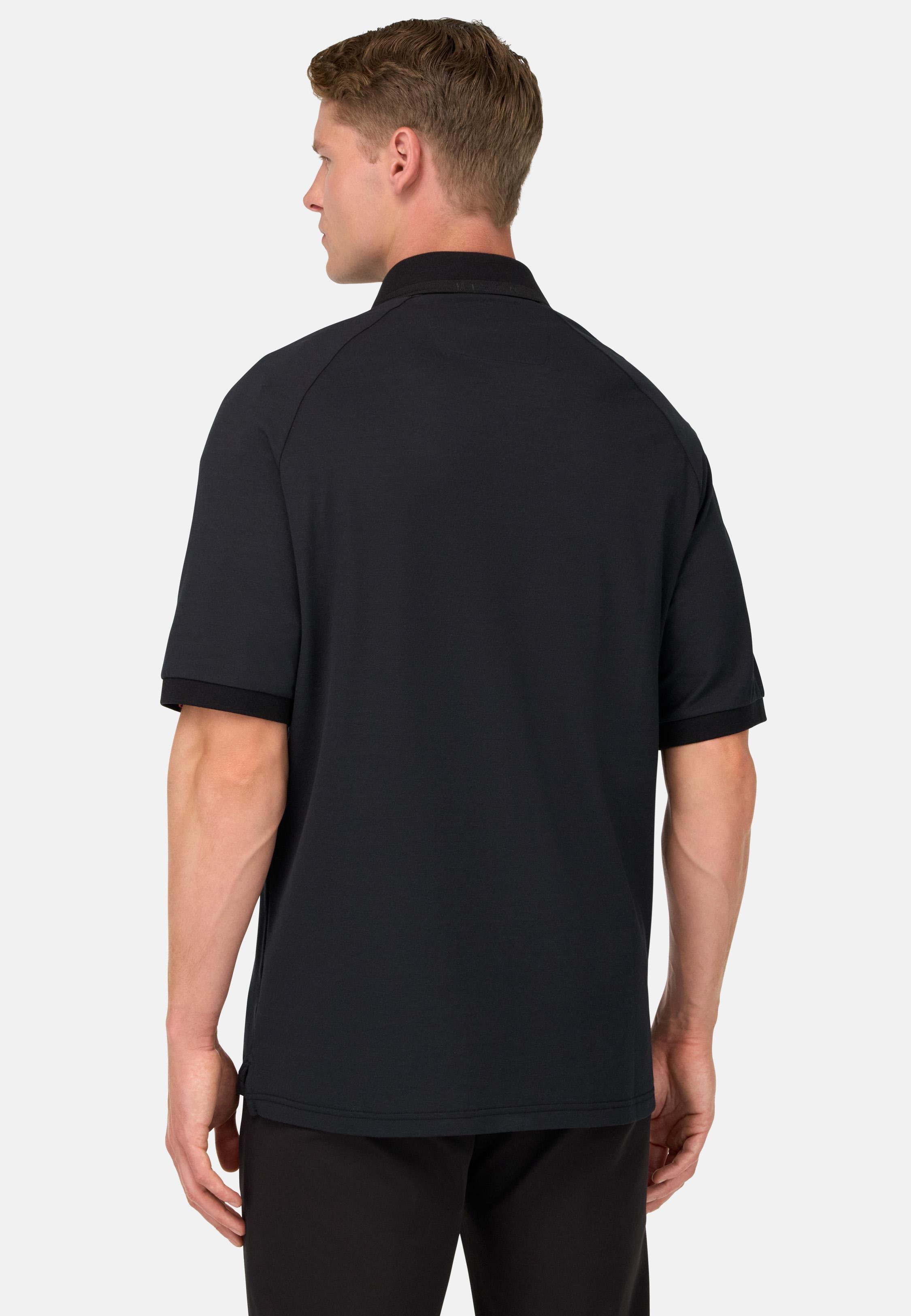 Cool Jade Pique Polo With Raglan Sleeves Black, , large image number 1