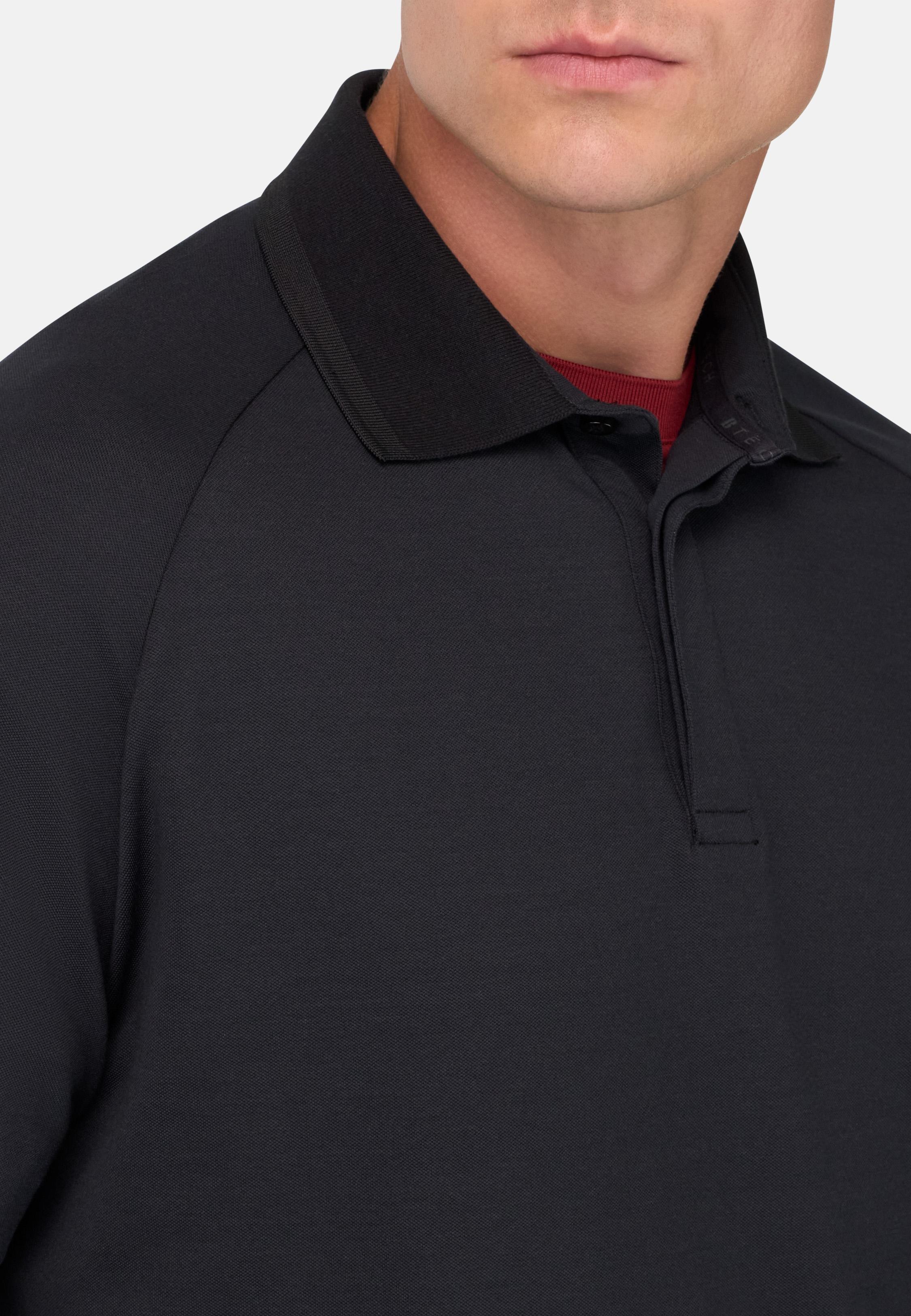 Cool Jade Pique Polo With Raglan Sleeves Black, 3901_BLAC, medium