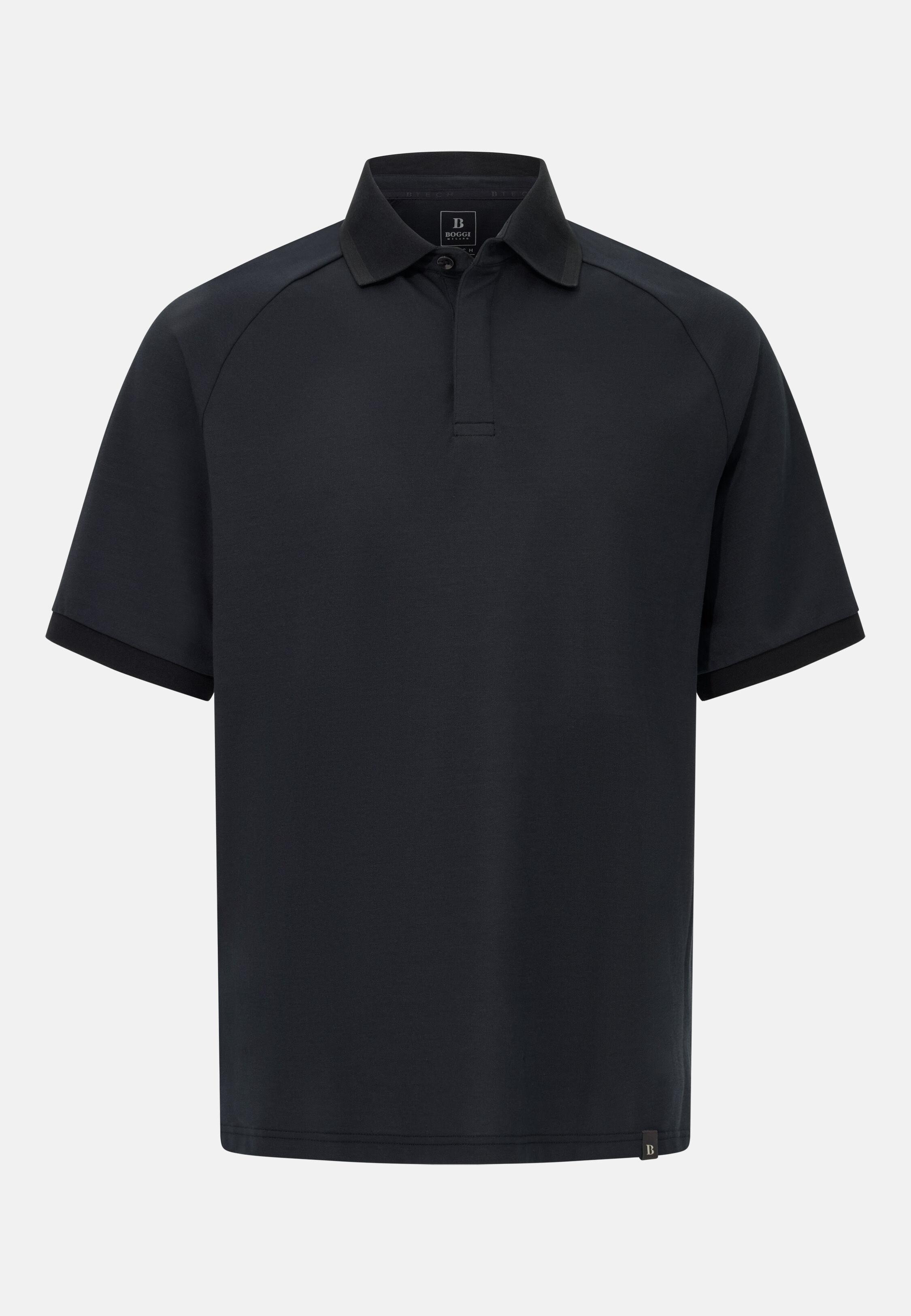 Cool Jade Pique Polo With Raglan Sleeves Black, Black, large image number 4