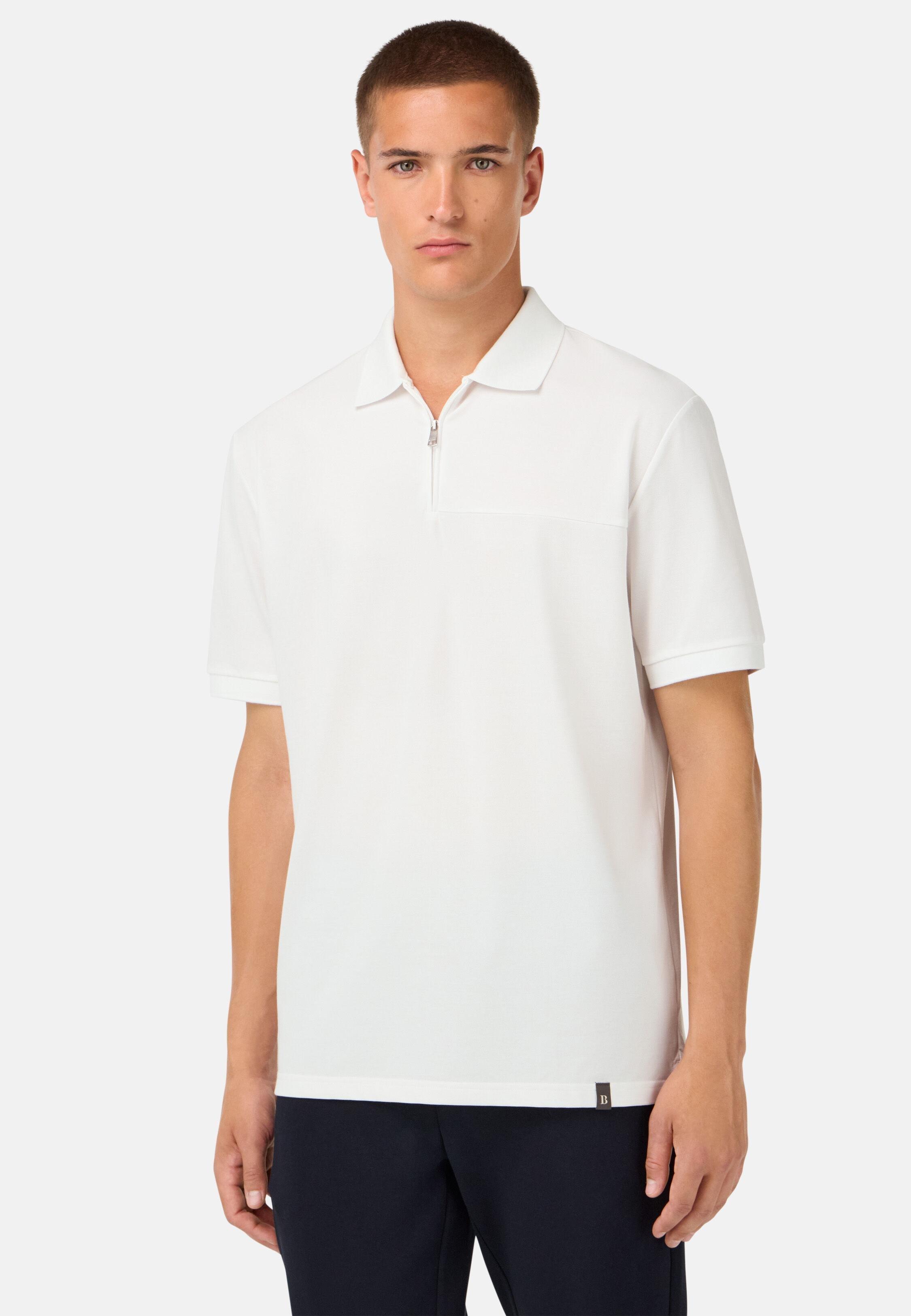 Cool Jade Half-Zip Polo Shirt White, White, medium