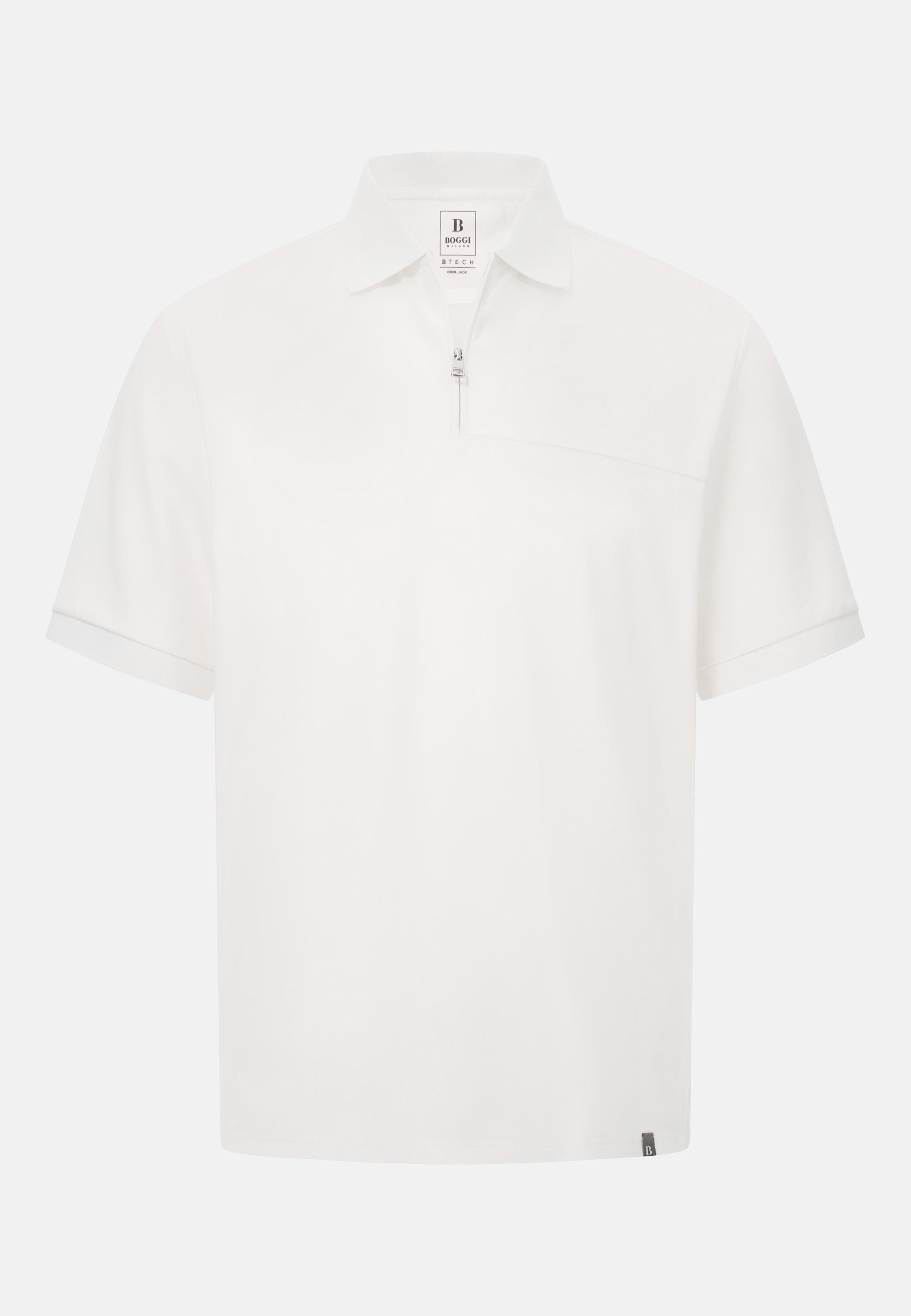 Cool Jade Half-Zip Polo Shirt White, White, large image number 3