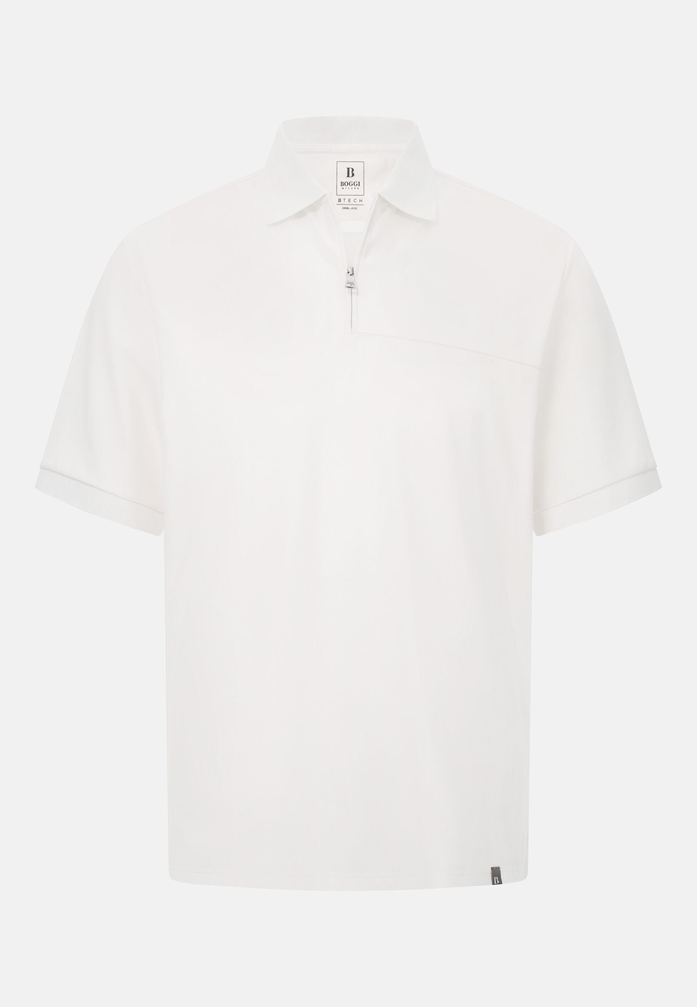 قميص بولو Cool Jade بسحاب نصفي أبيض, White, large image number 4
