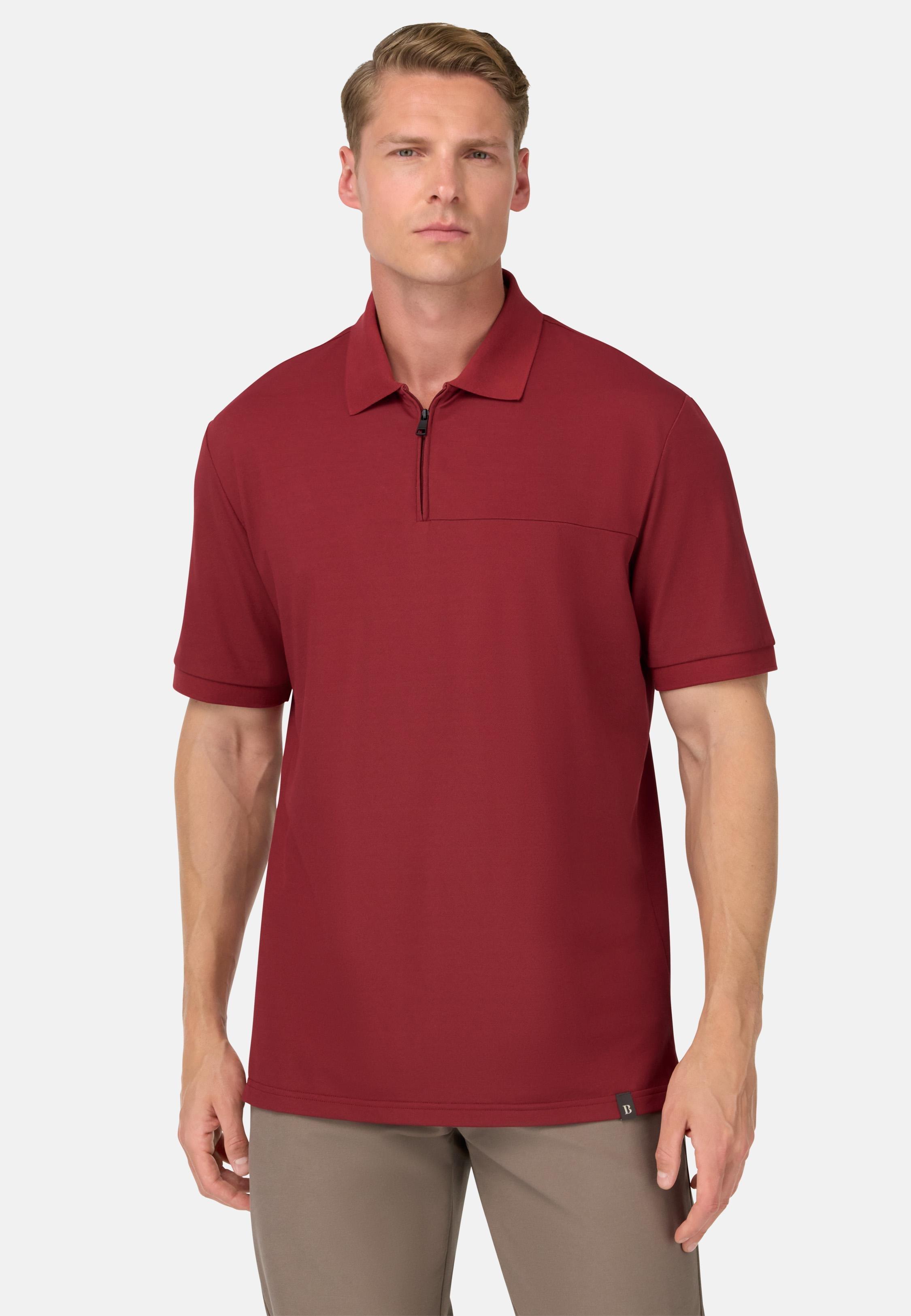 Cool Jade Half-Zip Polo Shirt Red, Burgundy, medium