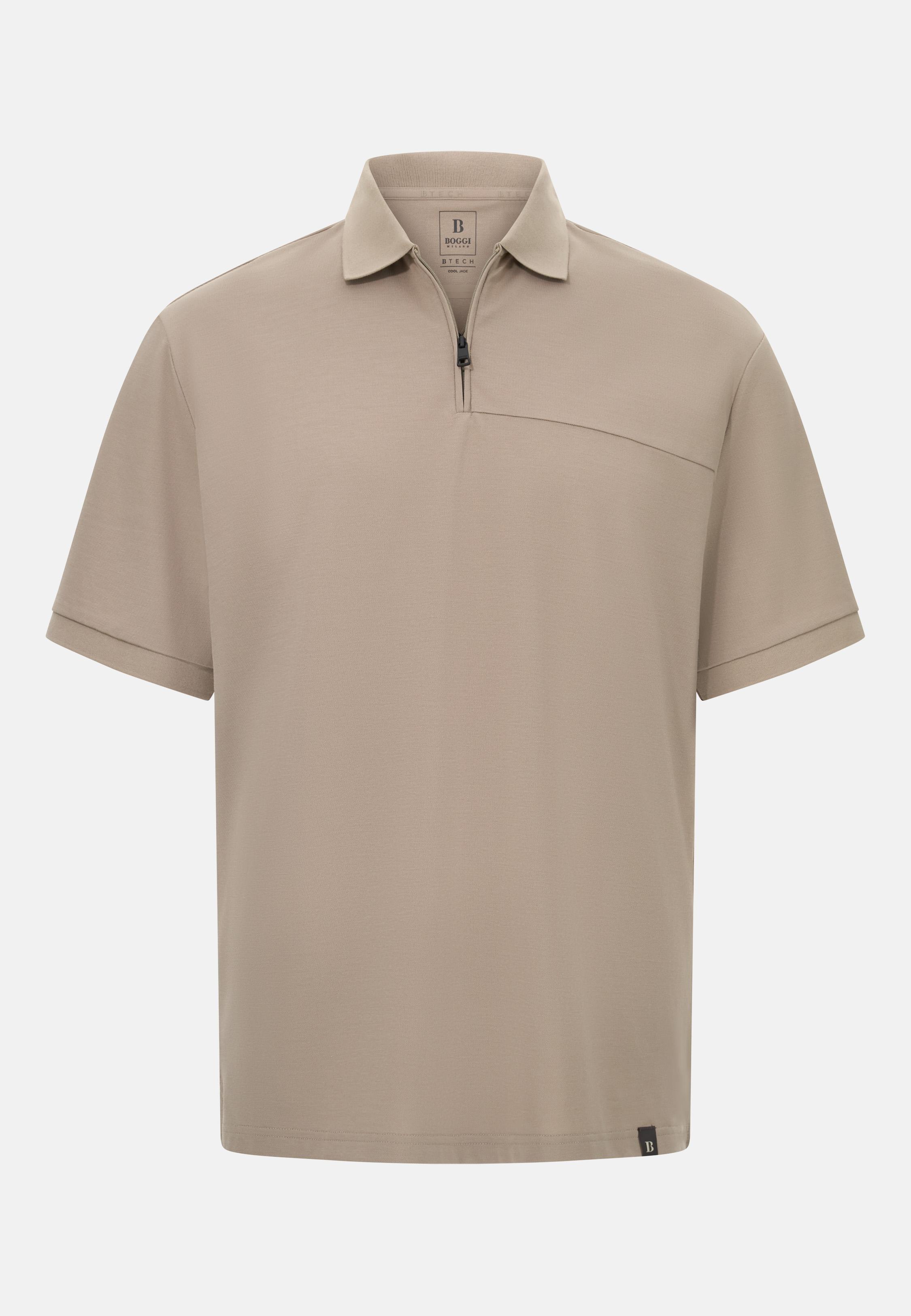 Cool Jade Half-Zip Polo Shirt Brown, , large image number 3