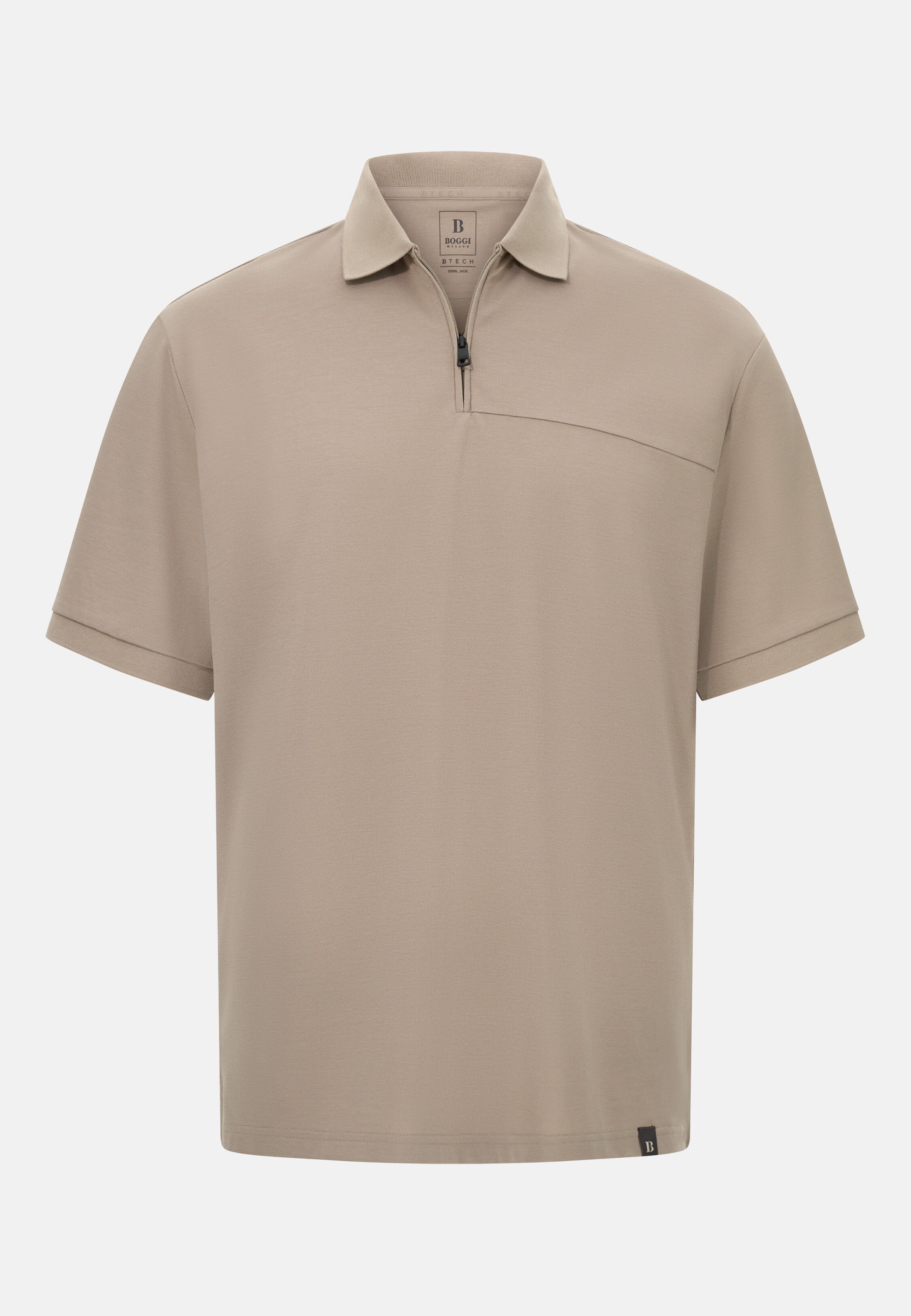 Cool Jade Half-Zip Polo Shirt Brown, Taupe, large image number 3