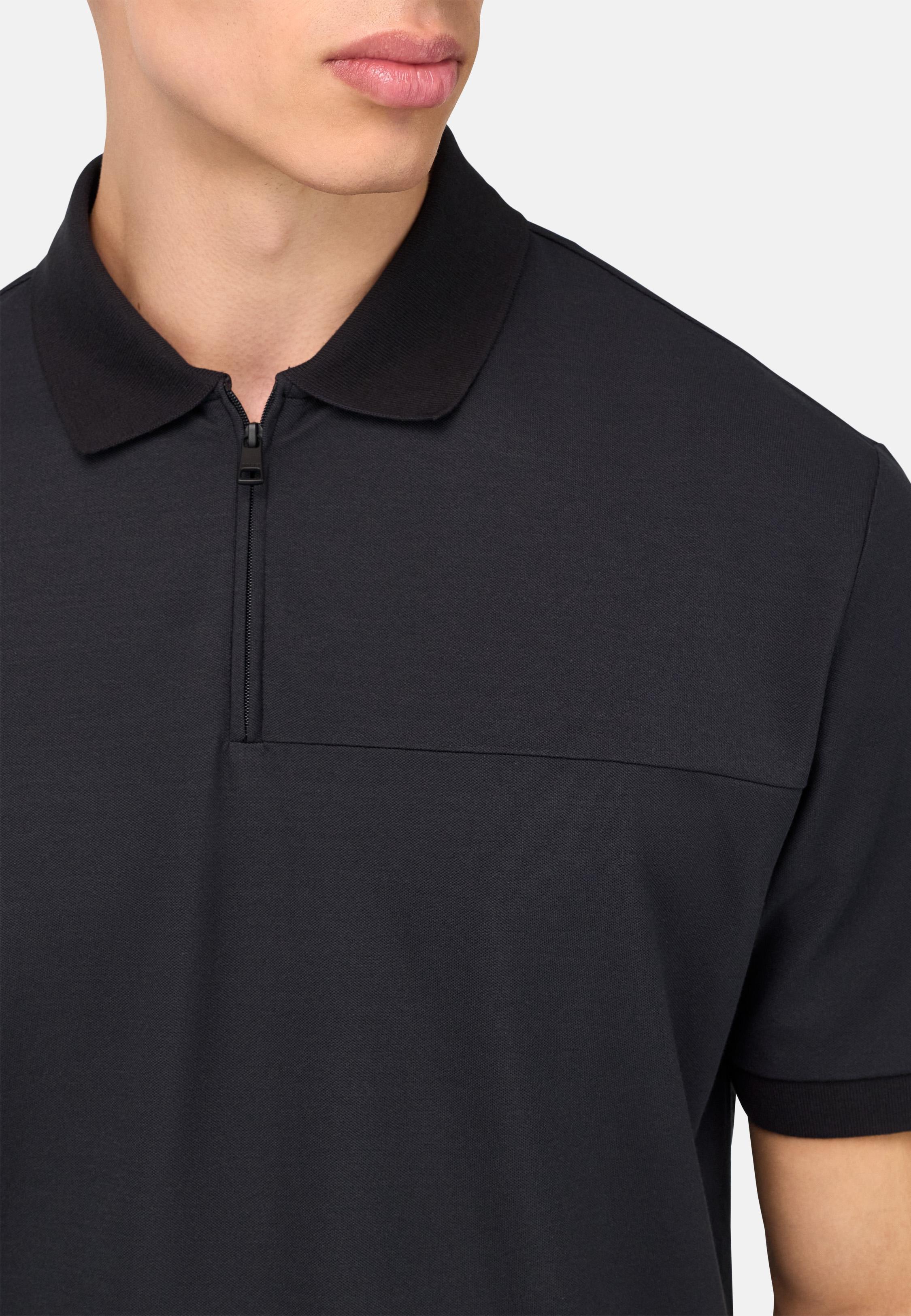 Cool Jade Half-Zip Polo Shirt Black, Black, medium