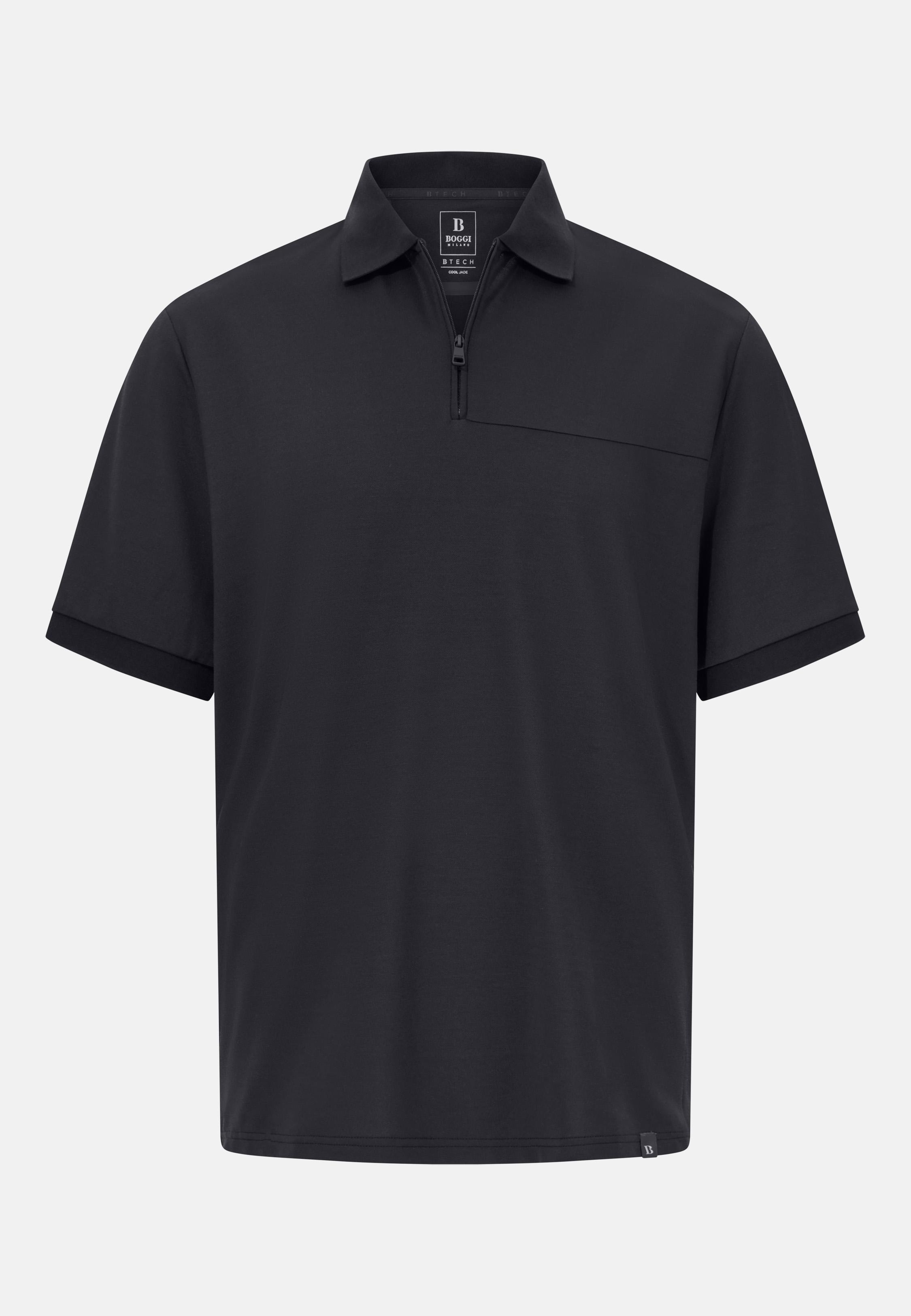 Cool Jade Half-Zip Polo Shirt Black, Black, large image number 3