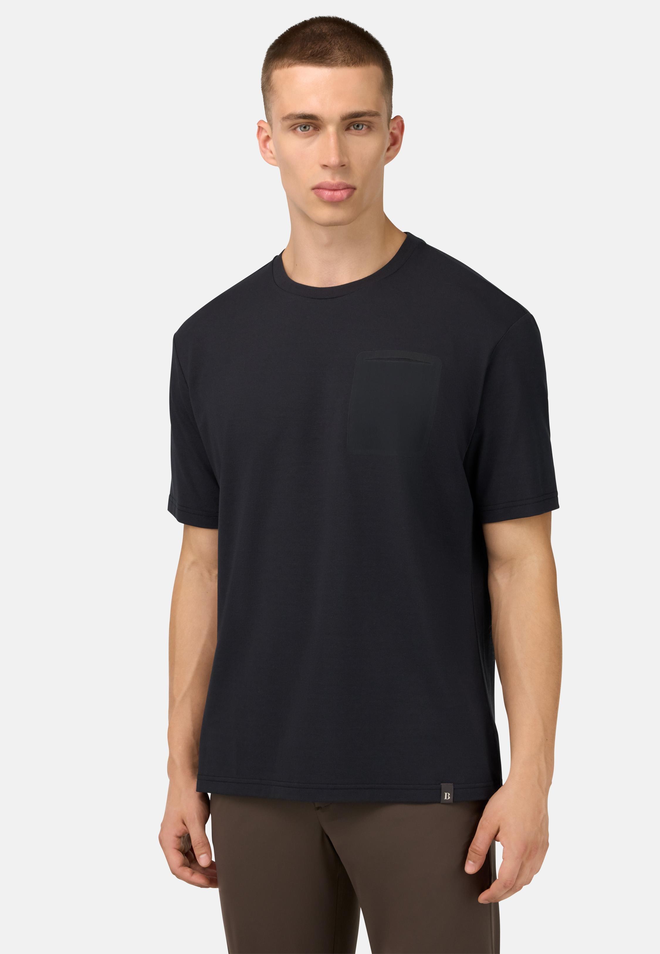 Cool Jade Pique T-Shirt With Pocket Black, Black, medium