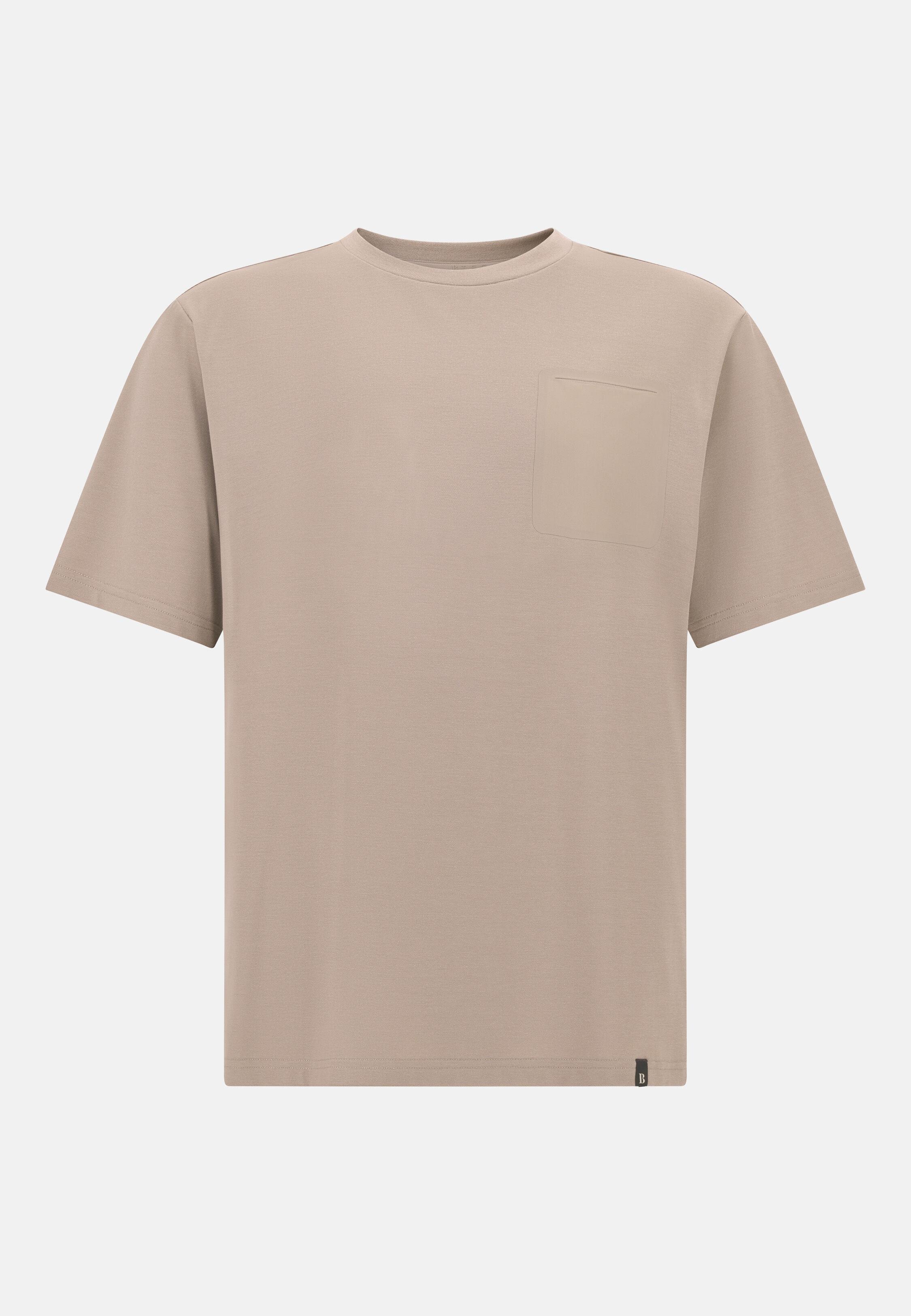 Cool Jade Pique T-Shirt With Pocket Brown, Taupe, large image number 3