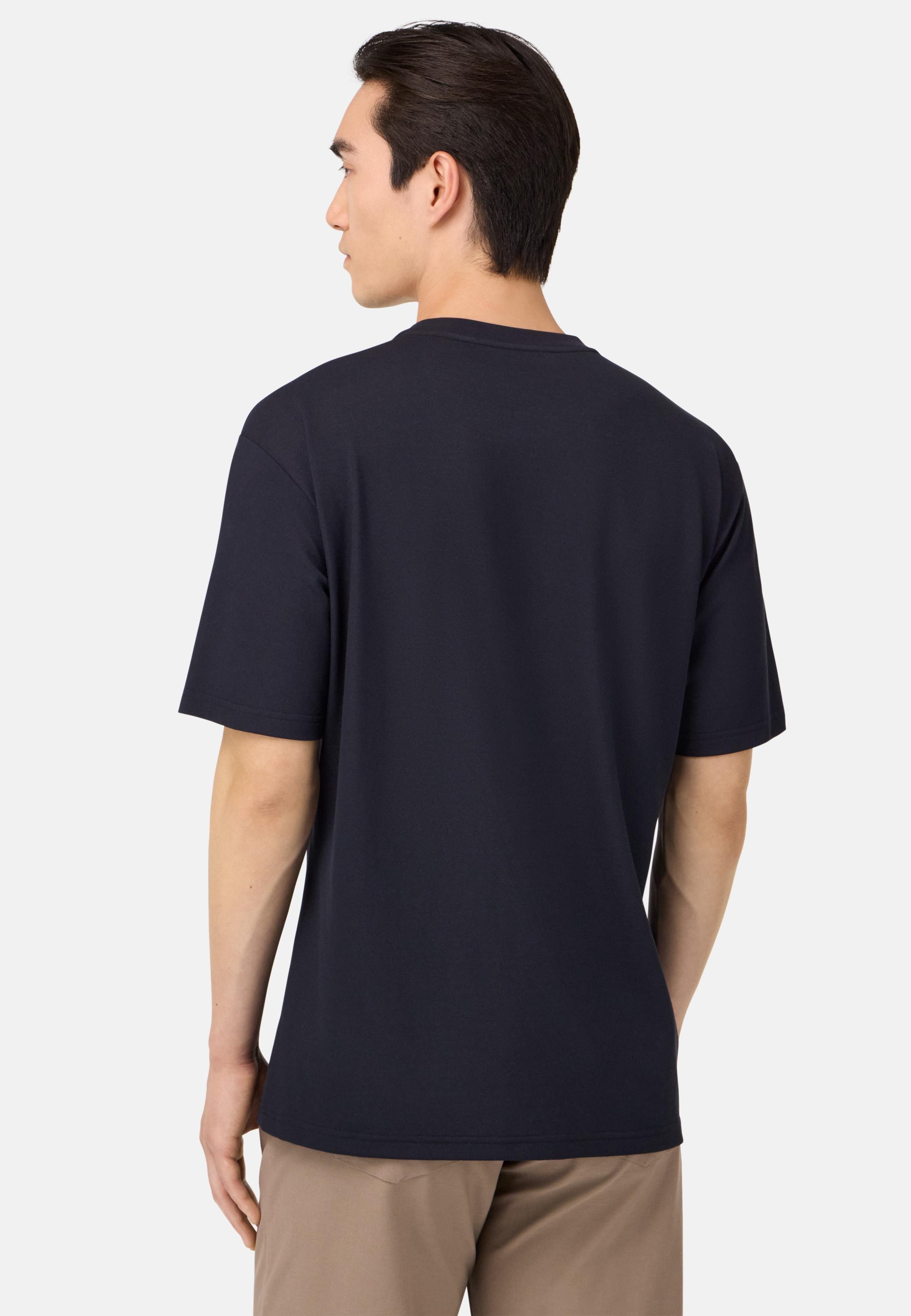 Cool Jade Pique T-Shirt With Pocket Blue, Navy blue, medium
