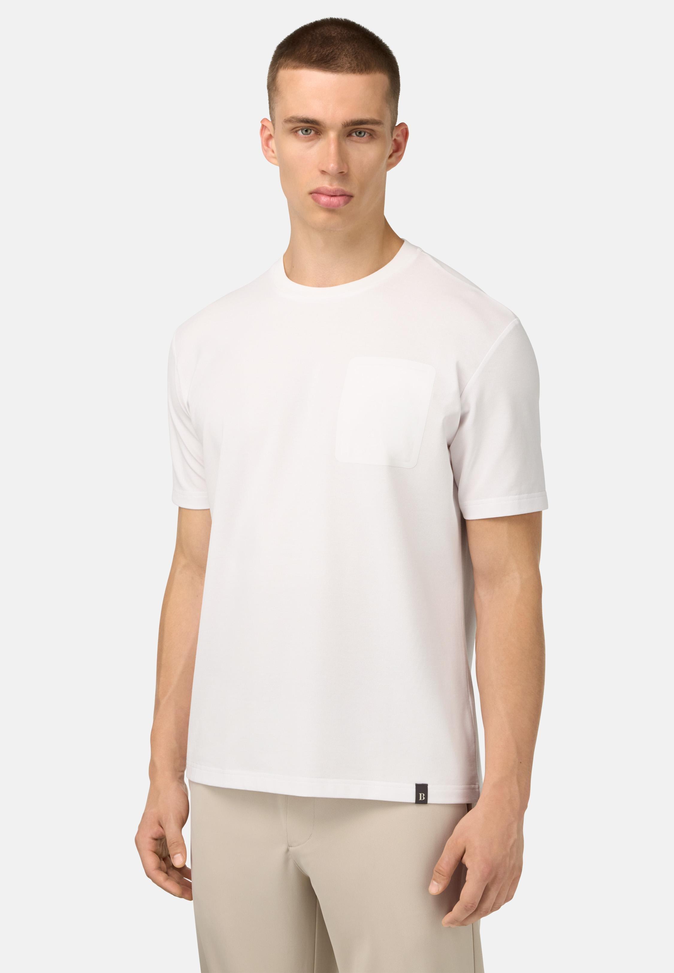 Cool Jade Pique T-Shirt With Pocket White, White, medium