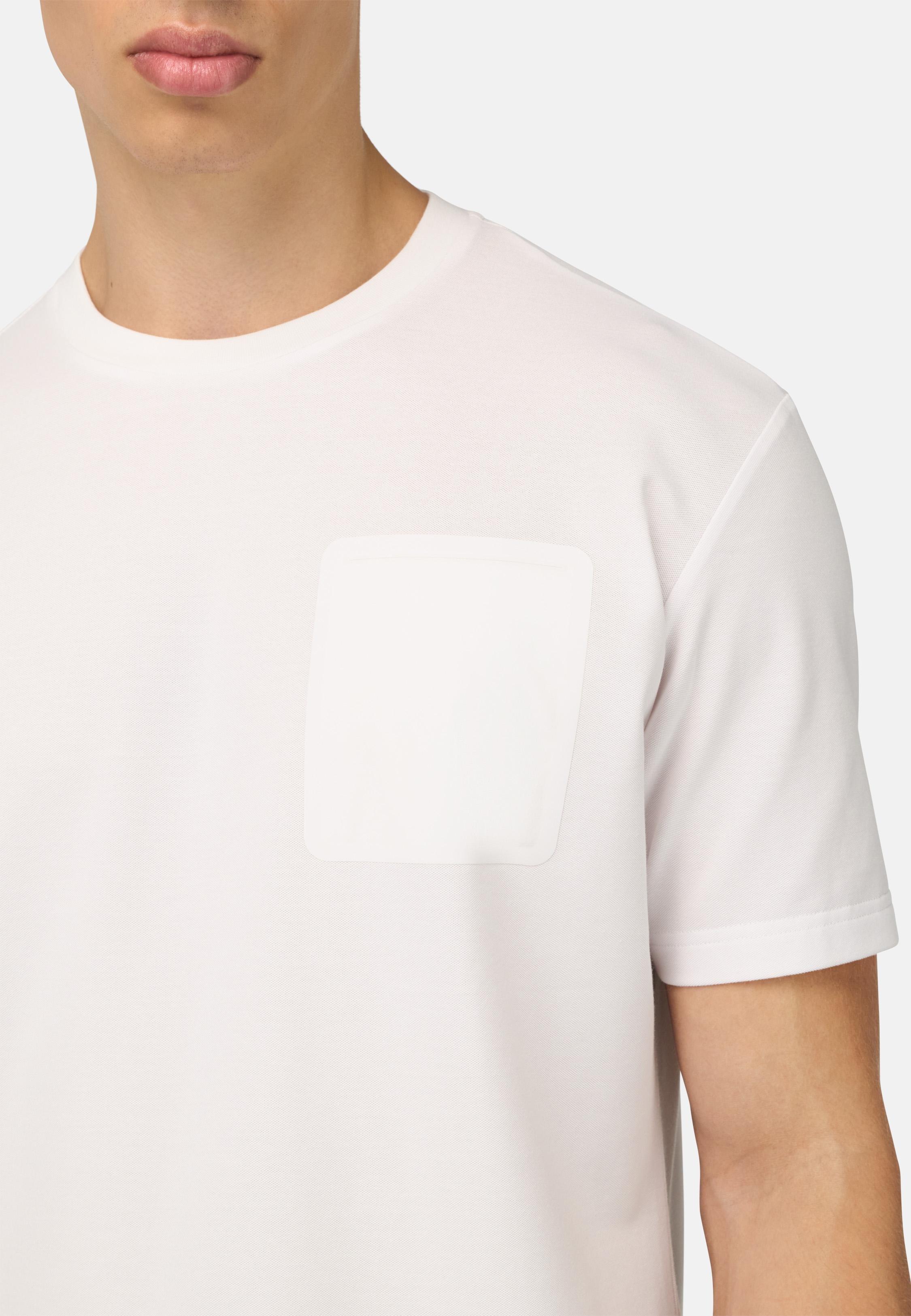 Cool Jade Pique T-Shirt With Pocket White, White, medium