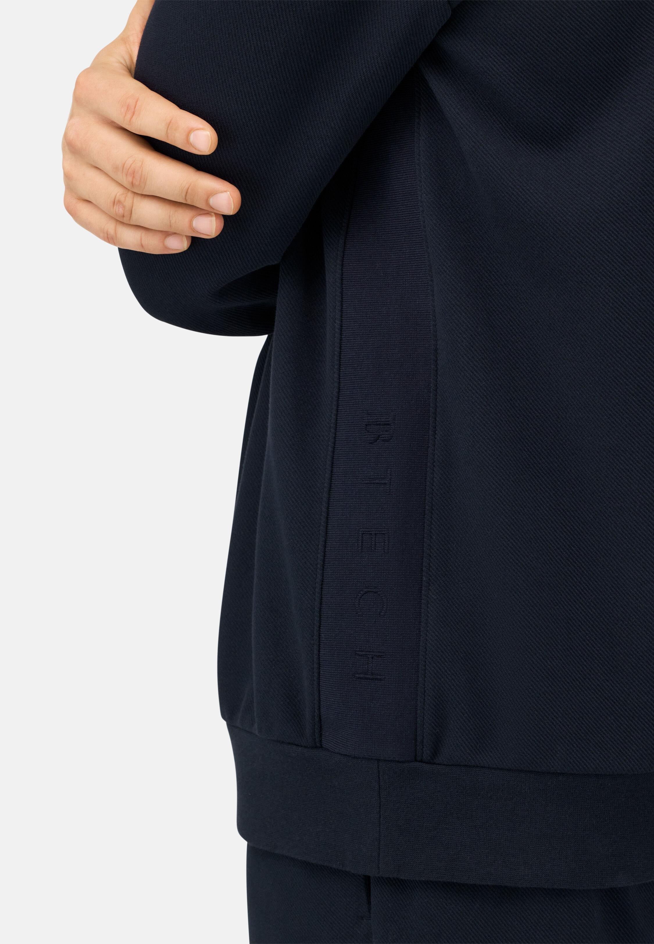 Crew Neck Cotton Blend Sweatshirt Blue, 3901_NAVY, medium