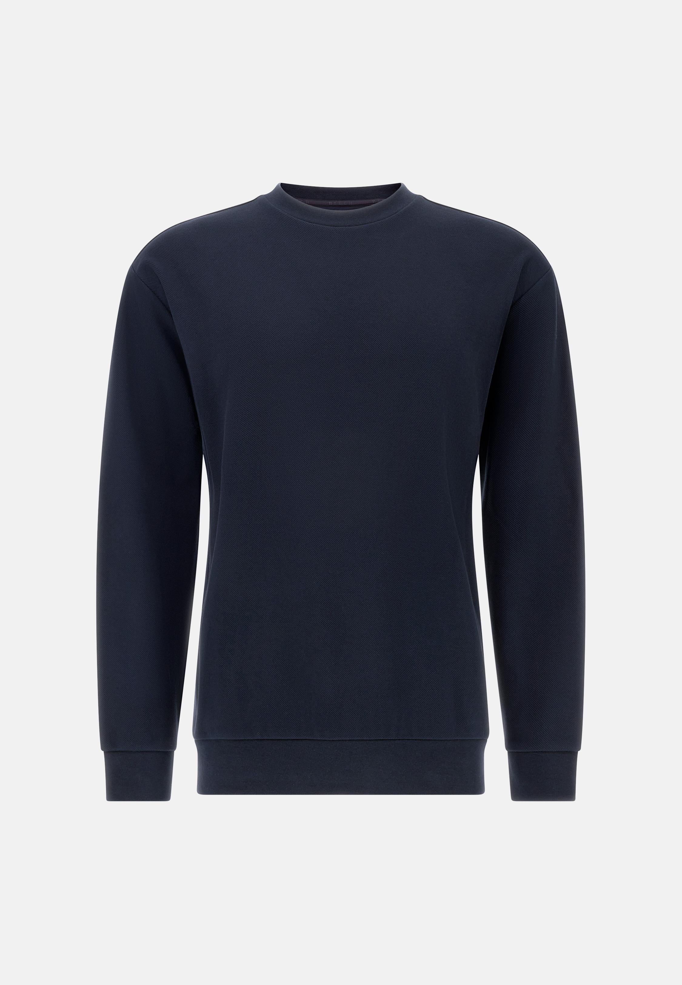 Crew Neck Cotton Blend Sweatshirt Blue, , large image number 3