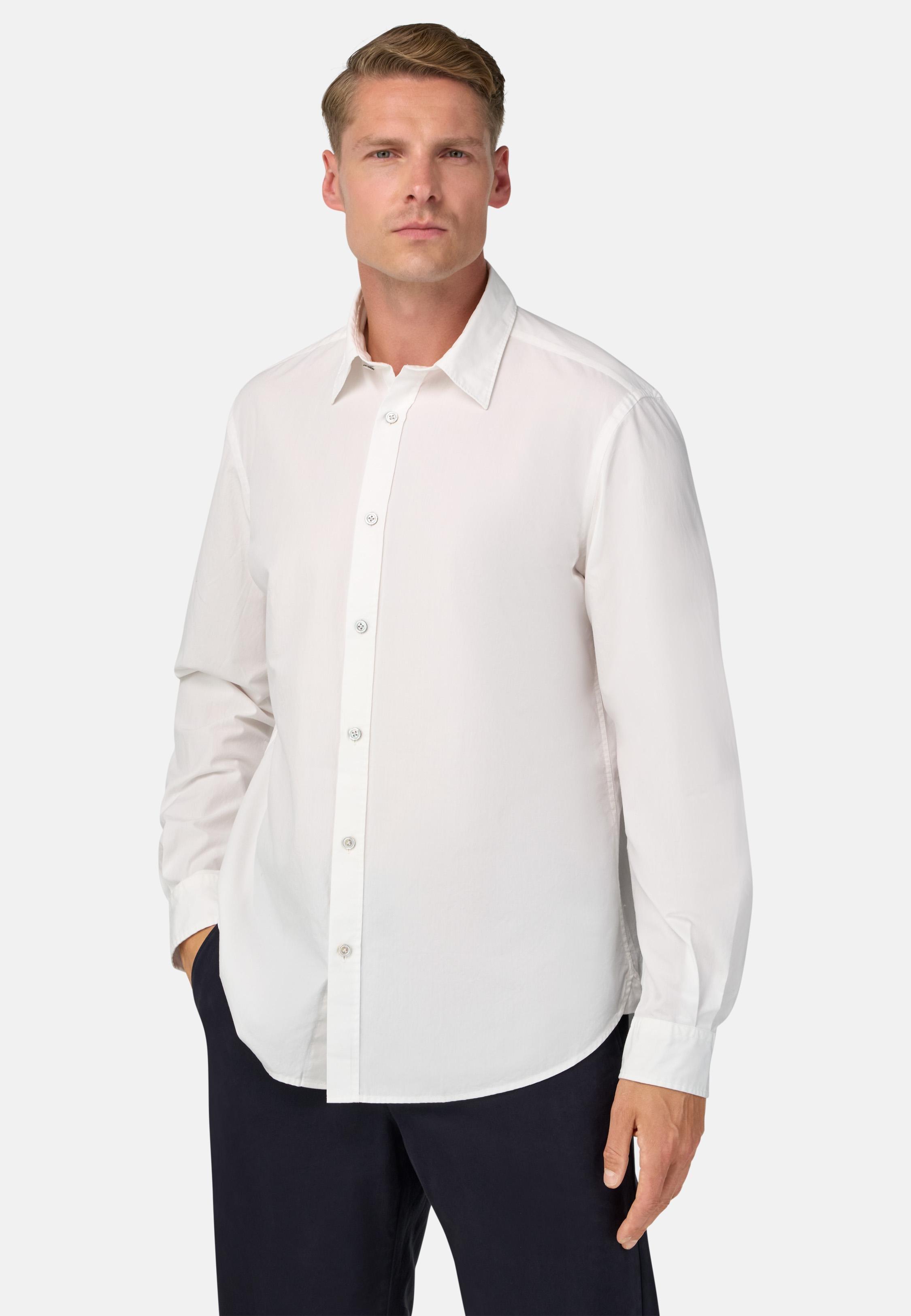 Regular Fit Cotton Poplin Shirt White, White, medium