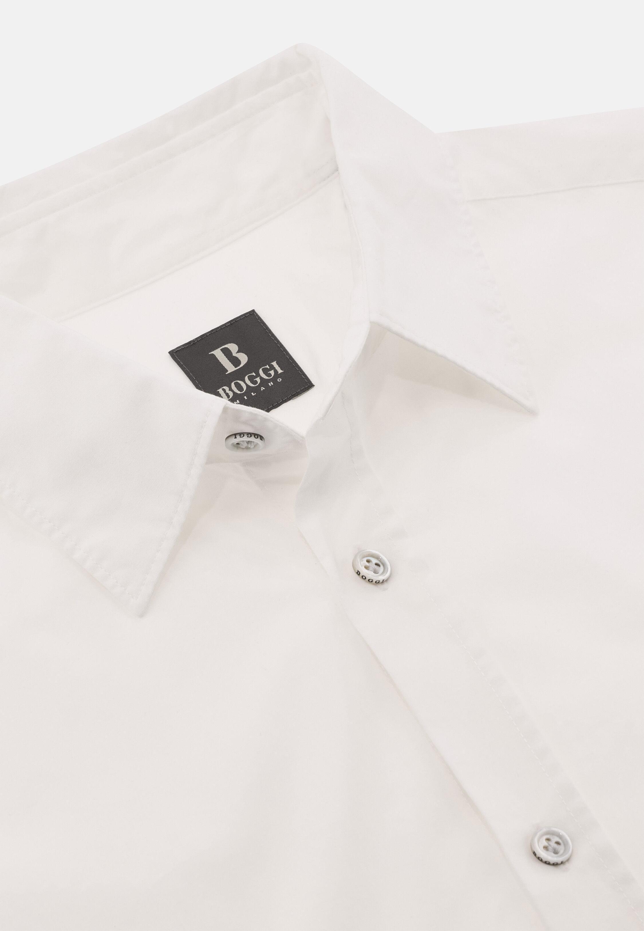 Regular Fit Cotton Poplin Shirt White, 3901_WHIT, large image number 3