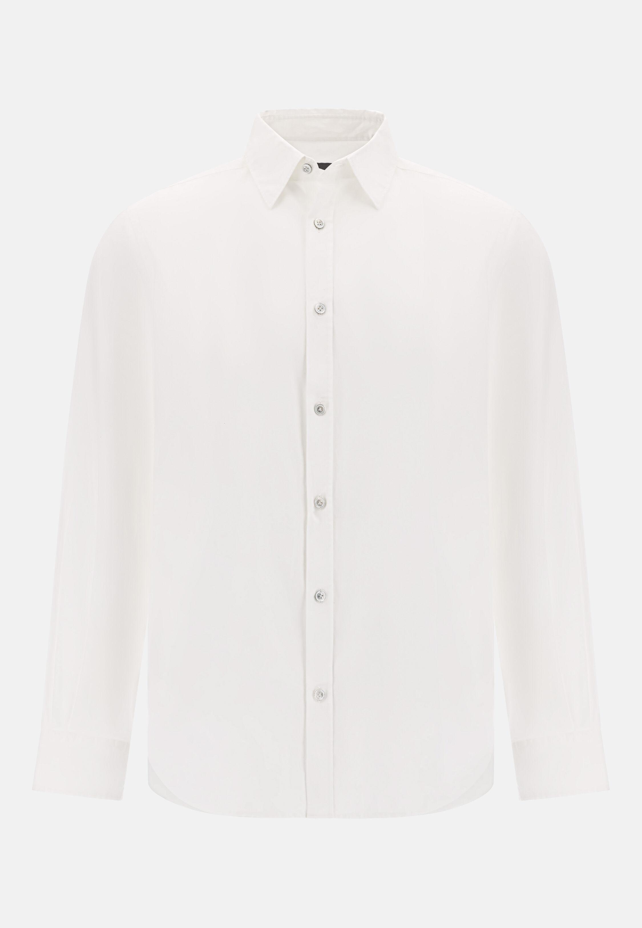 Regular Fit Cotton Poplin Shirt White, 3901_WHIT, large image number 4