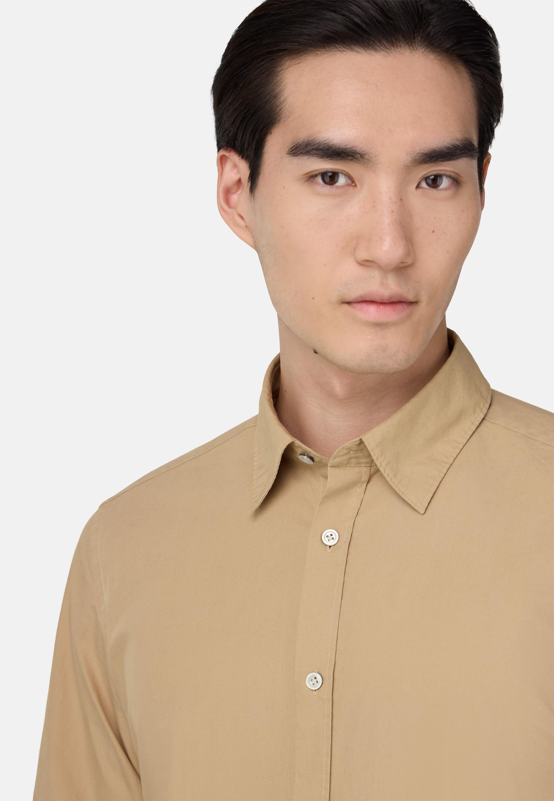 Regular Fit Cotton Poplin Shirt Beige, Beige, large image number 2