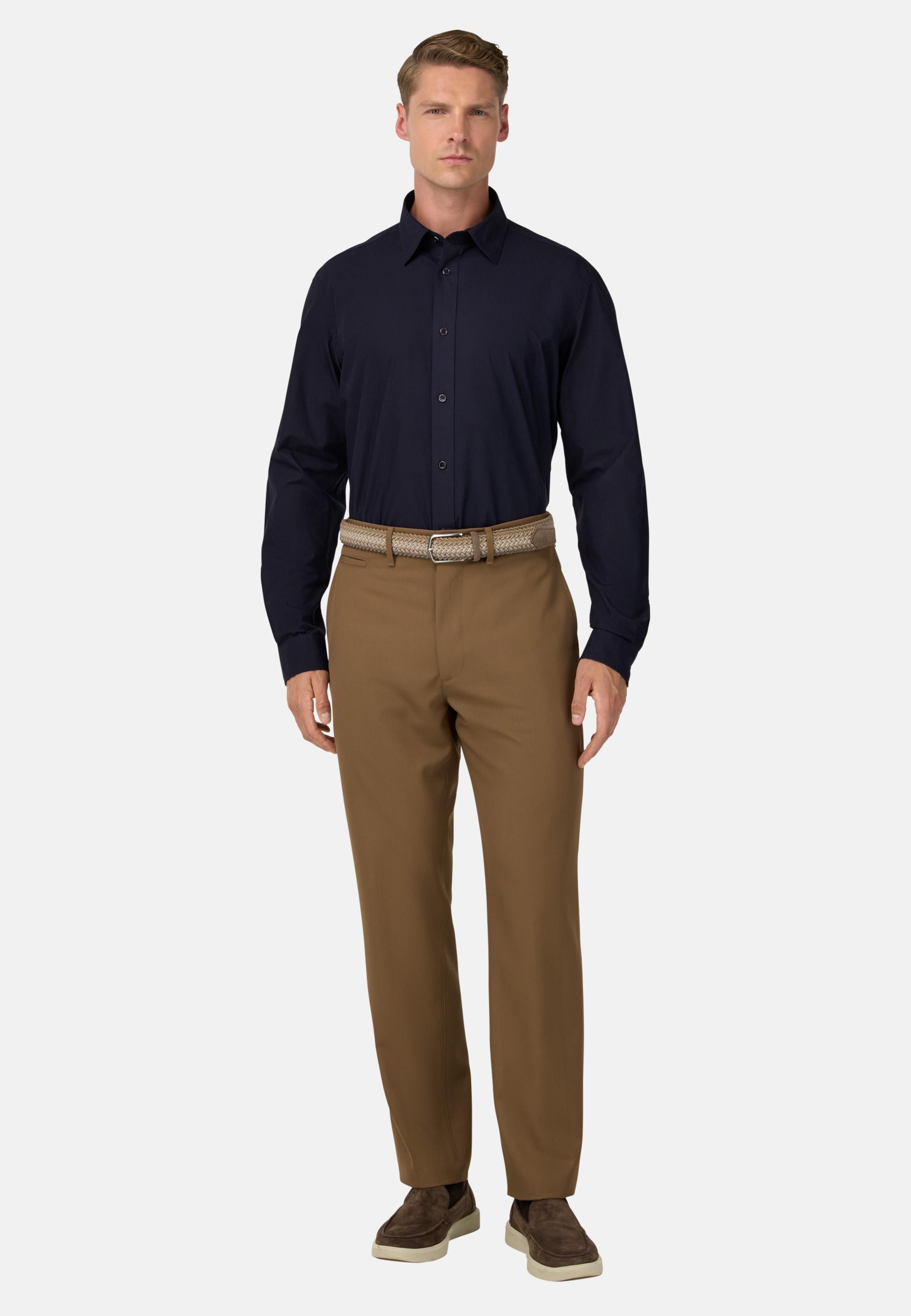 Regular Fit Cotton Poplin Shirt Blue, Navy blue, large image number 5