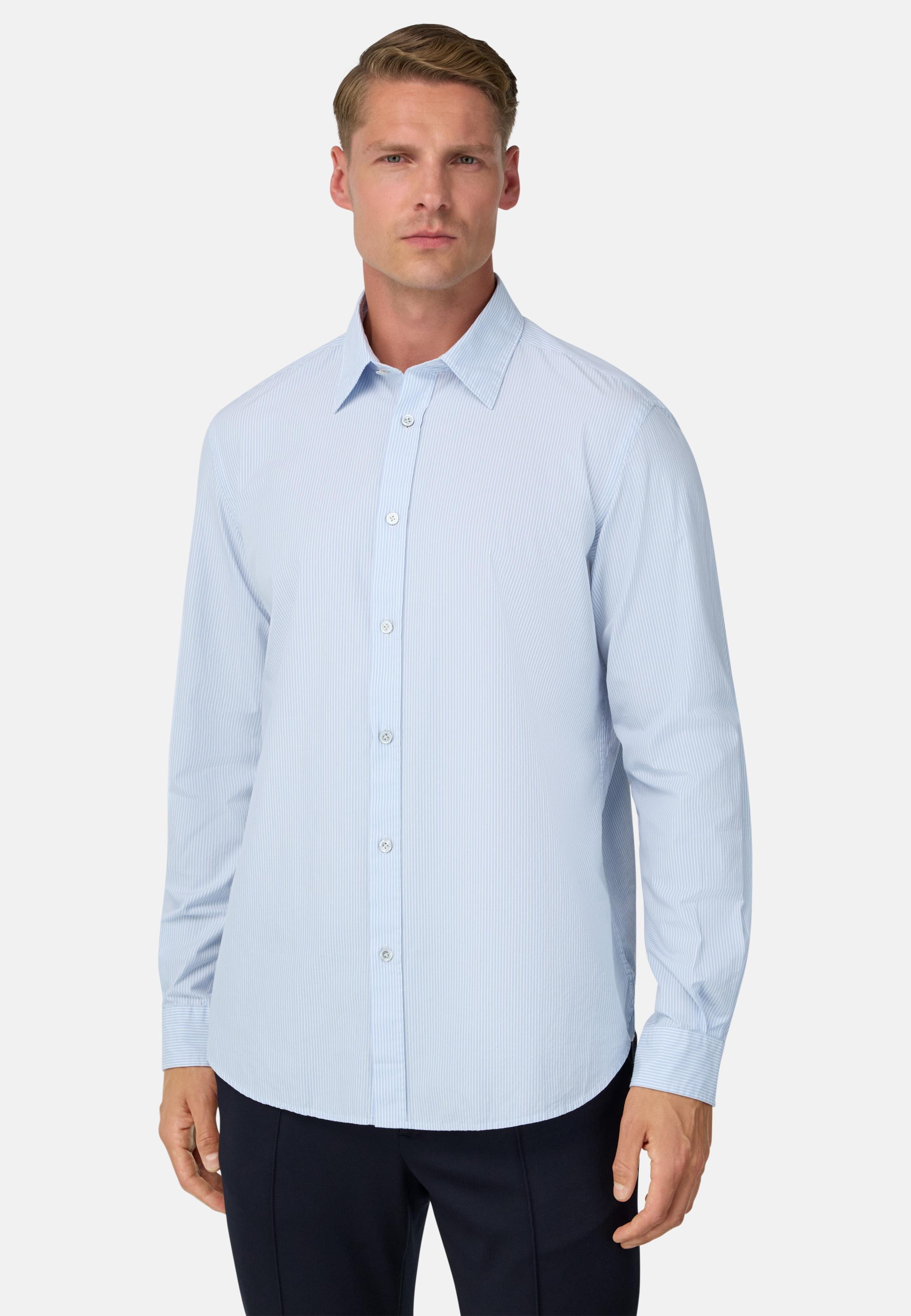 Regular Fit Cotton Poplin Shirt Blue, Light Blue, large image number 0