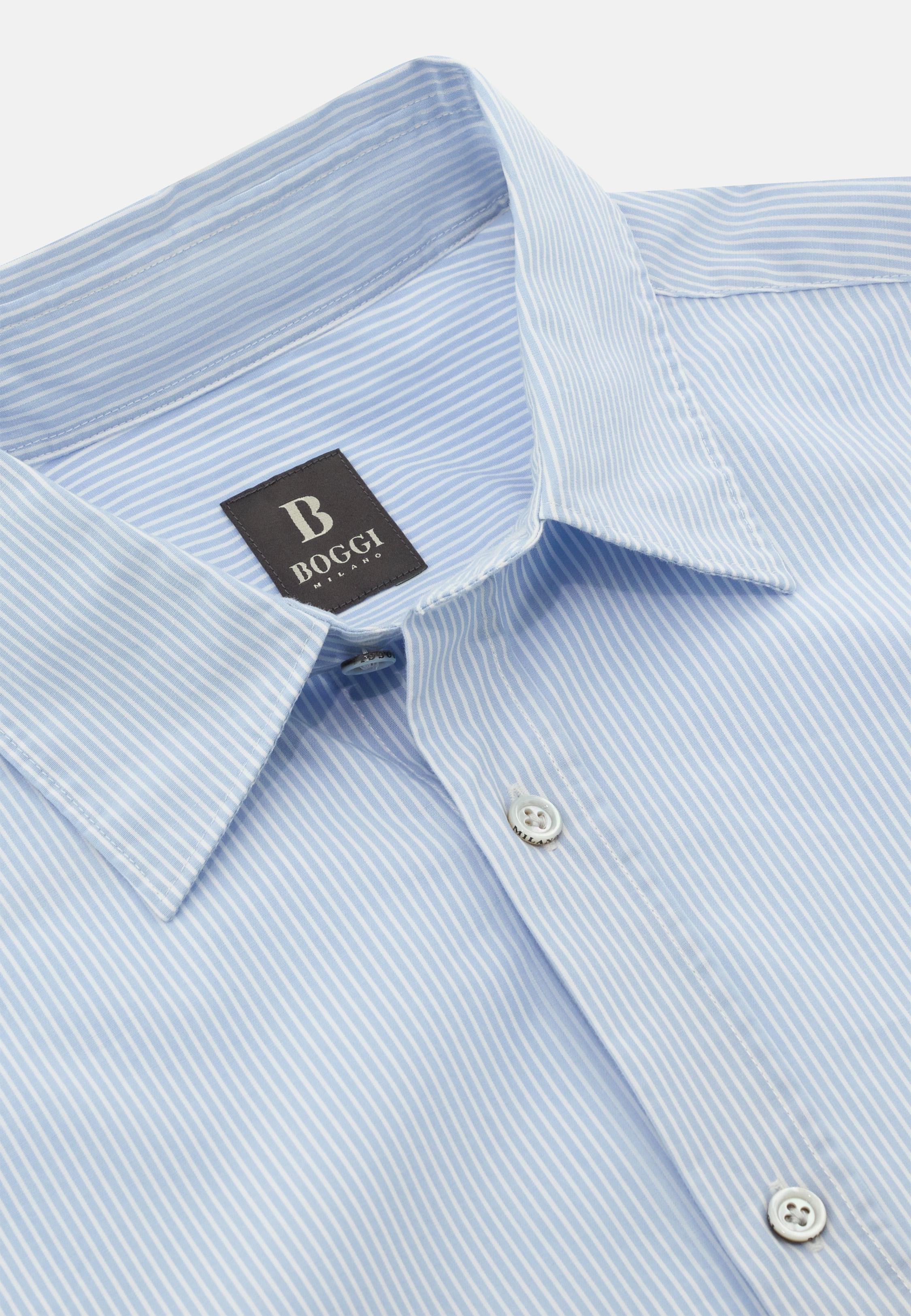 Regular Fit Cotton Poplin Shirt Blue, Light Blue, large image number 3