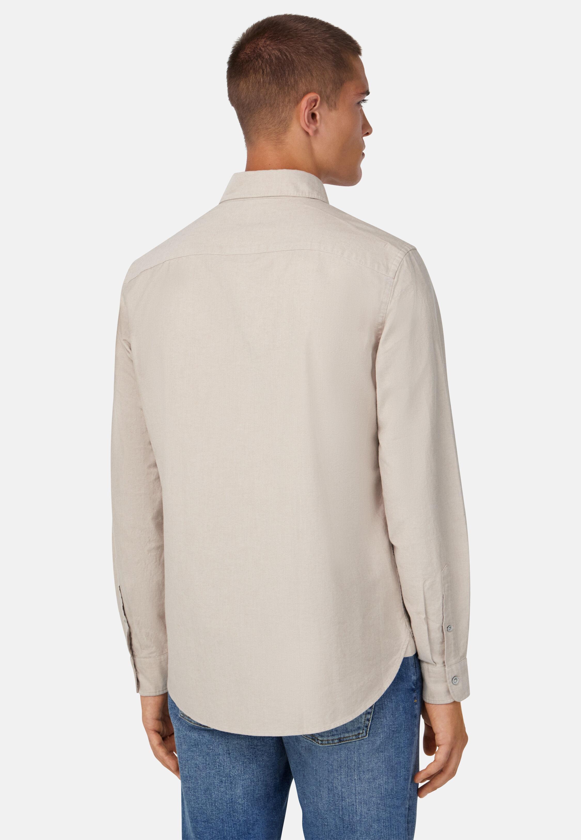 قميص بقصة عادية من قطن أكسفورد، بيج, Beige, medium