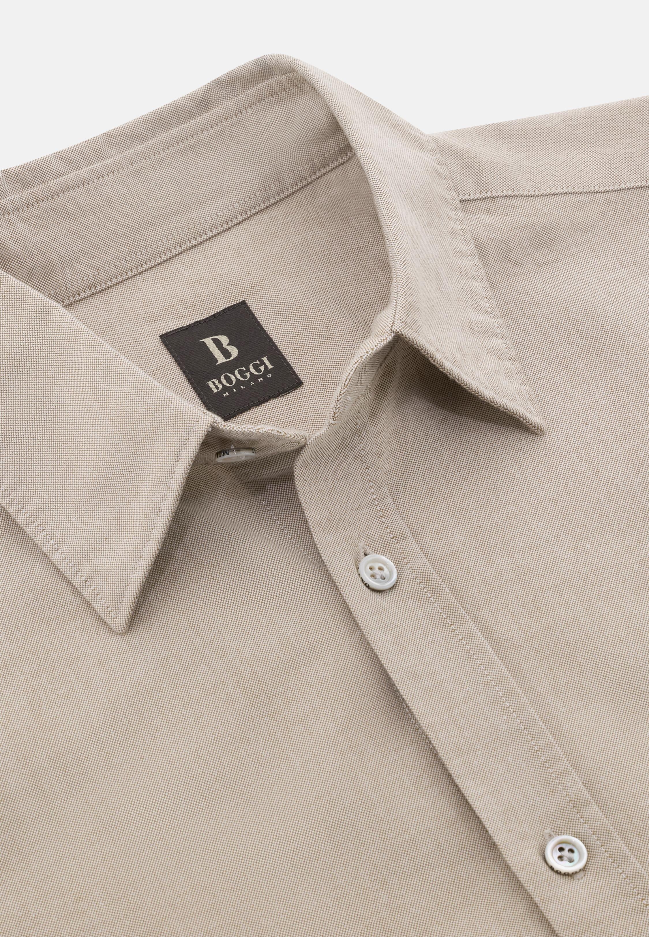 Regular Fit Oxford Cotton Shirt Beige, Beige, medium