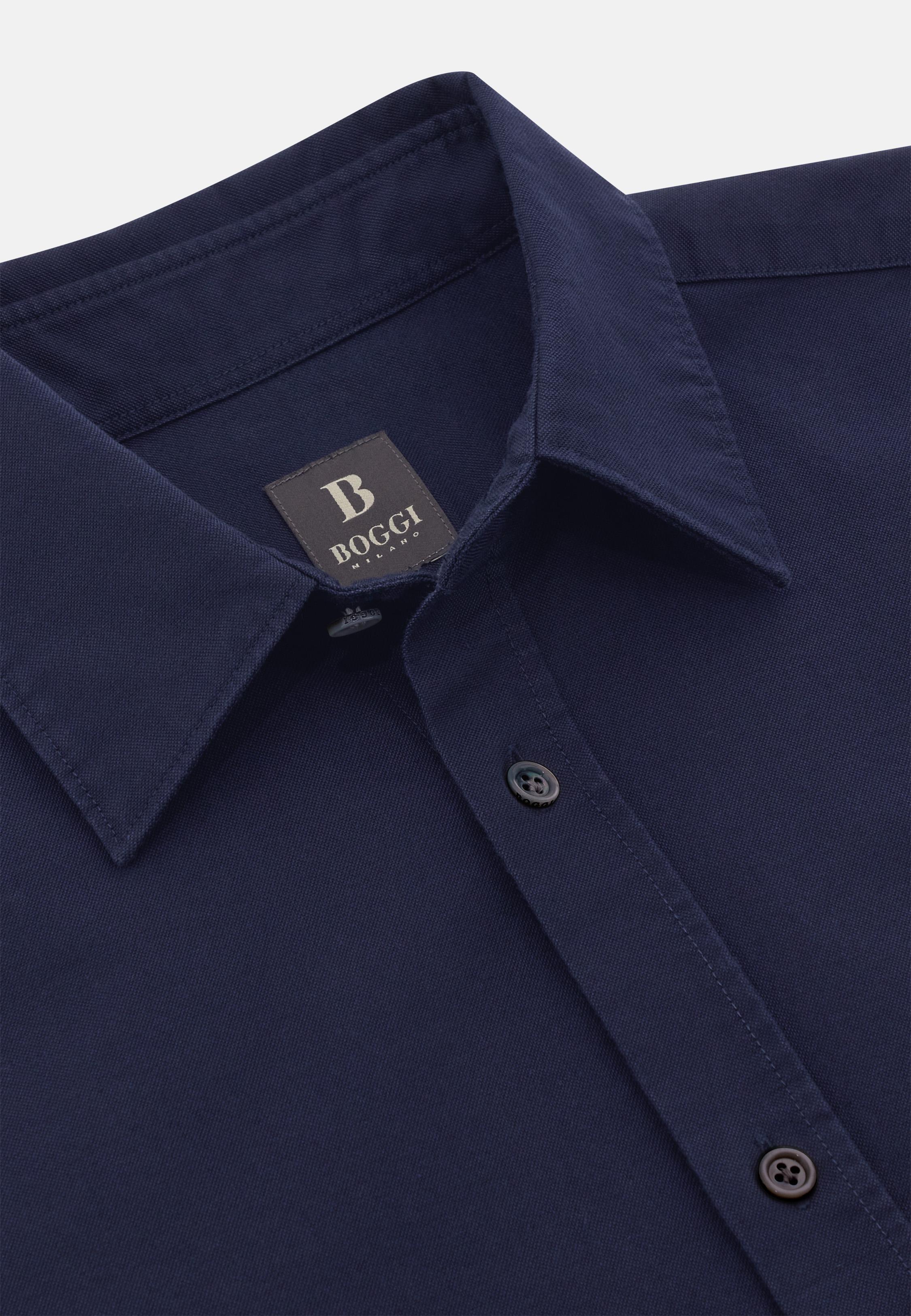 Regular Fit Oxford Cotton Shirt Blue, Navy blue, large image number 3