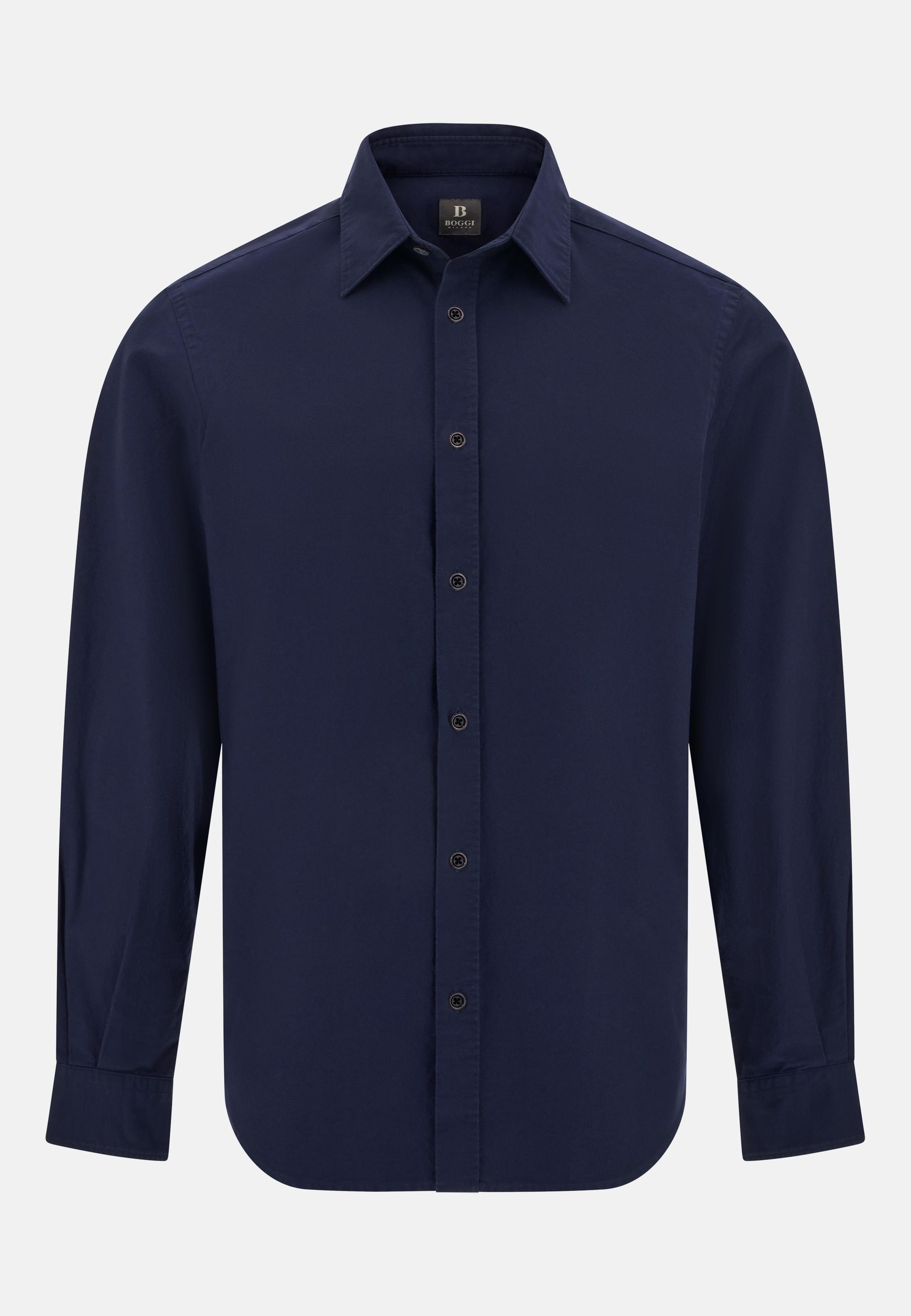 Regular Fit Oxford Cotton Shirt Blue, Navy blue, large image number 4