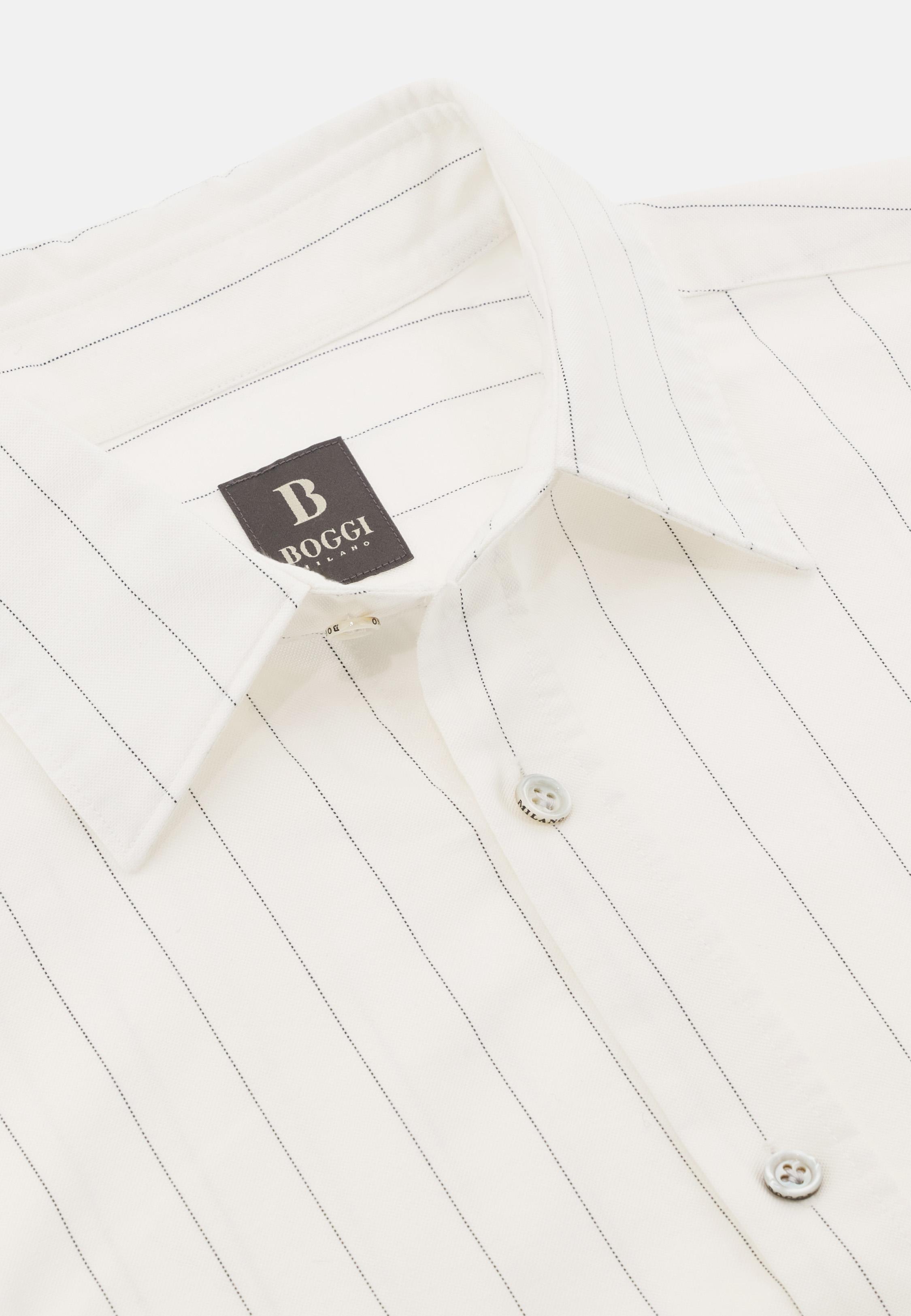 Regular Fit Striped Cotton Oxford Shirt White, , large image number 3