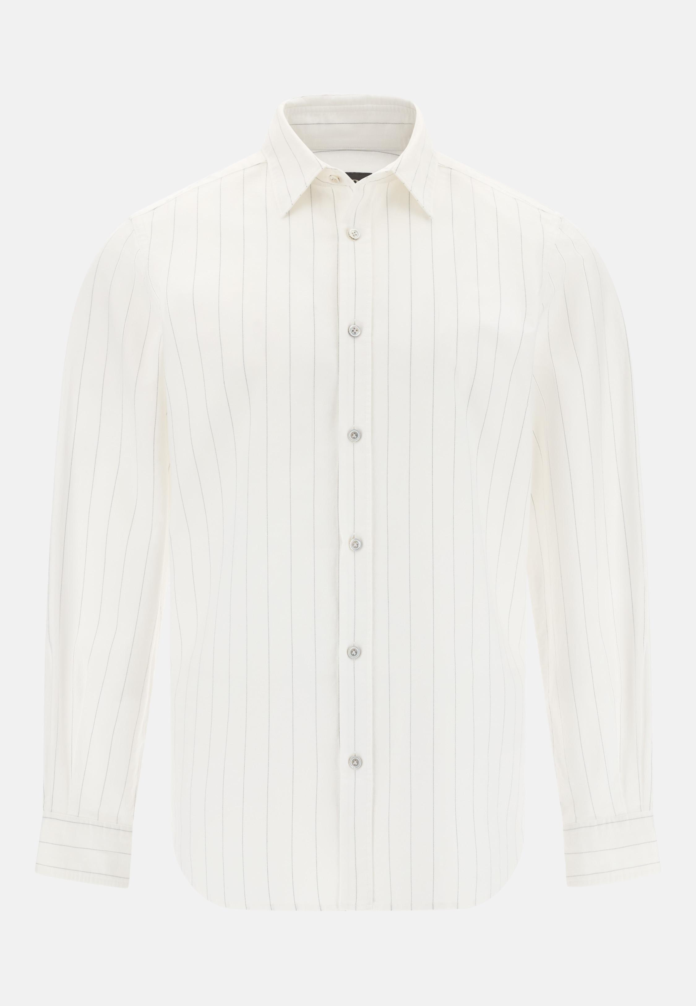 Regular Fit Striped Cotton Oxford Shirt White, , large image number 4