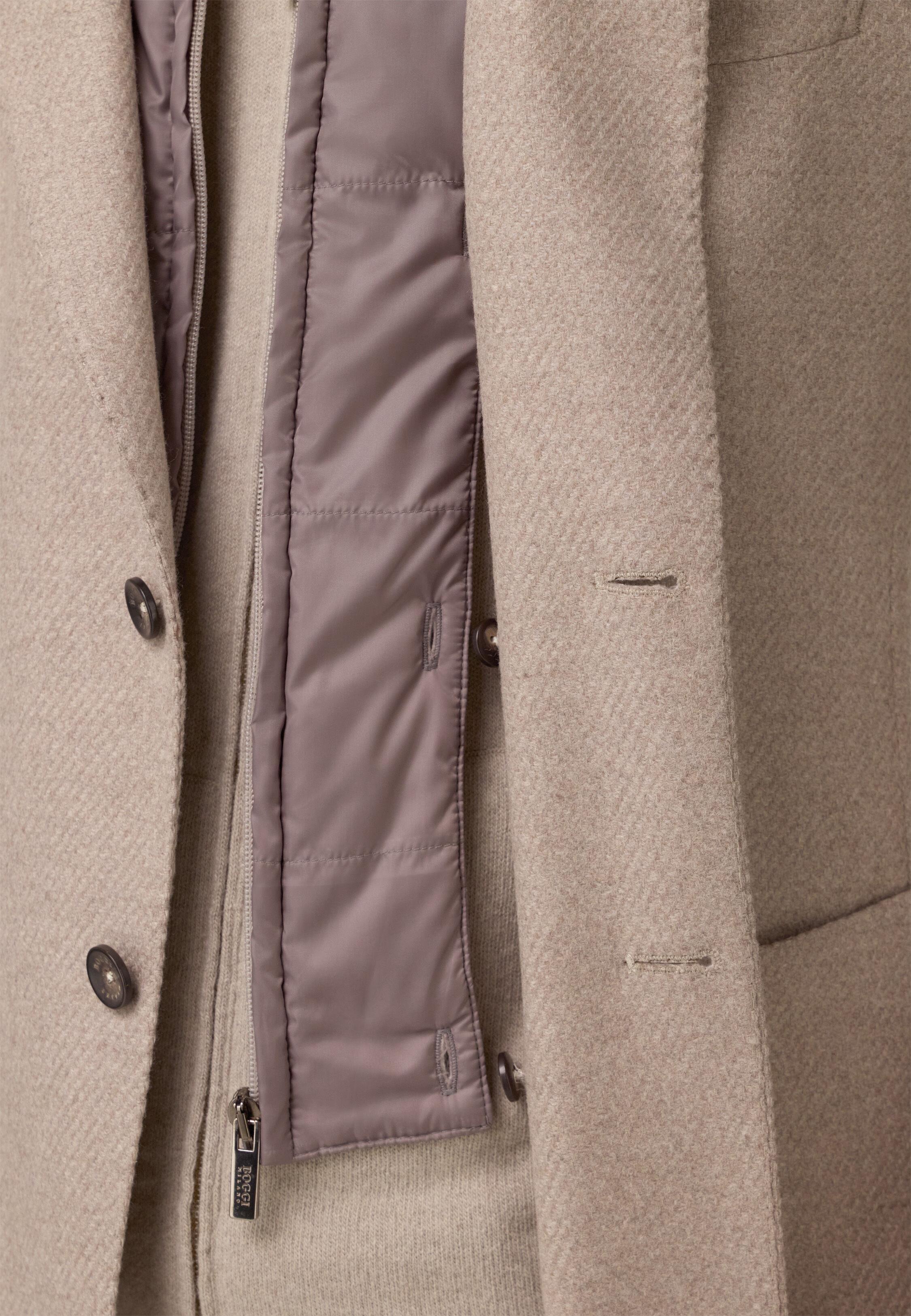 Wool Blend Jacket with Removable Gilet Beige, Beige, medium