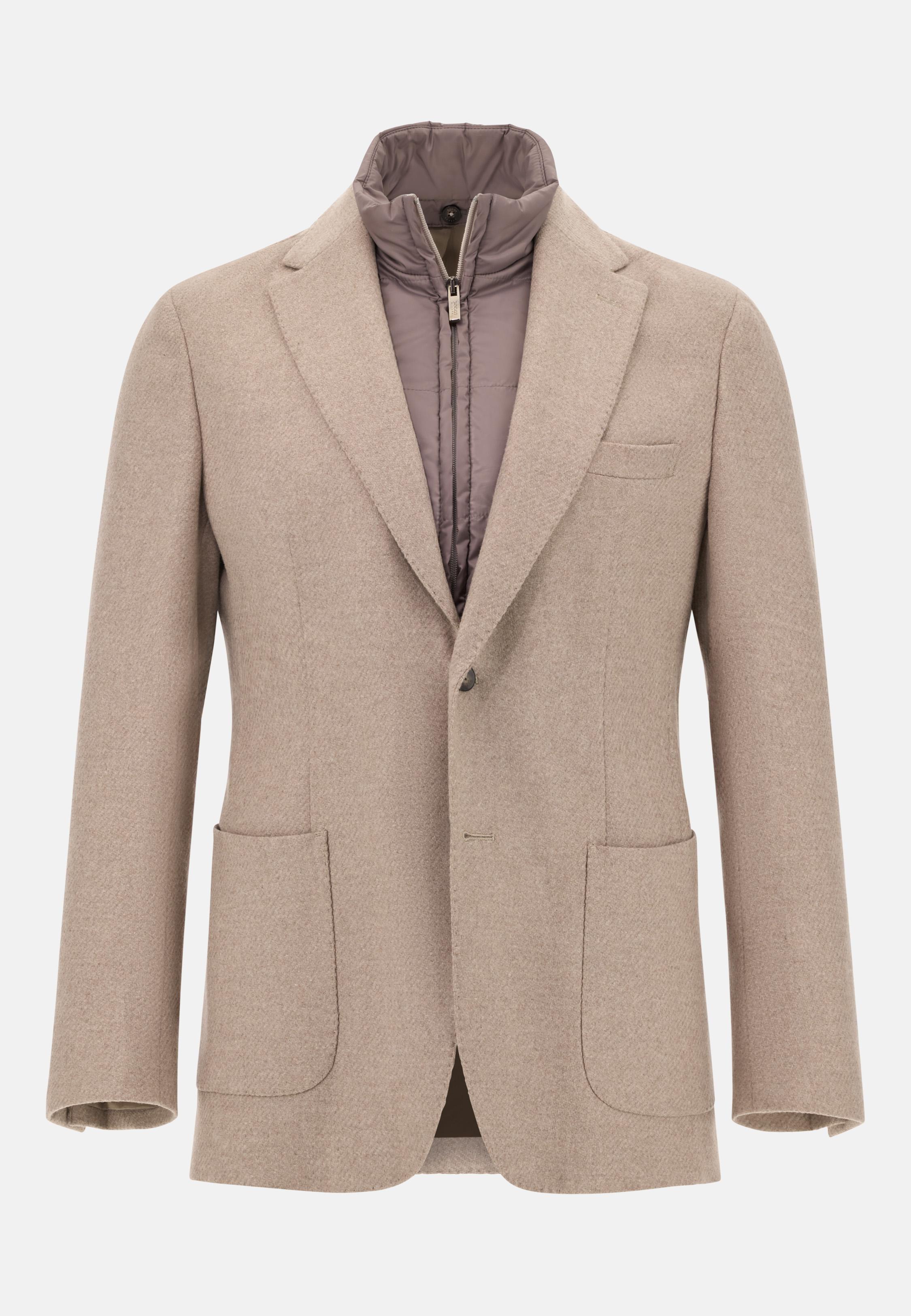 Wool Blend Jacket with Removable Gilet Beige, Beige, large image number 3