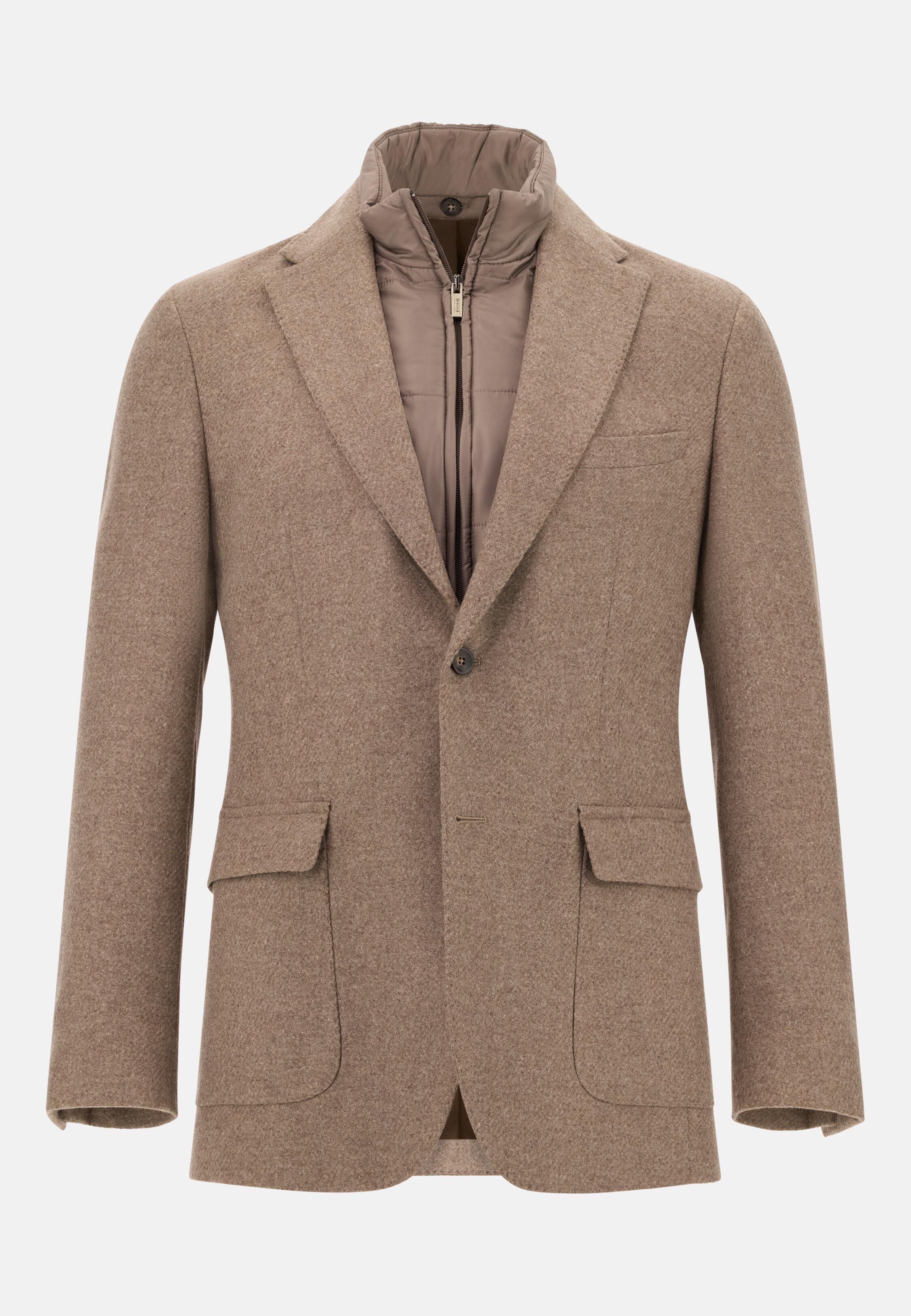 Wool Blend Jacket with Removable Gilet Brown, Taupe, large image number 3