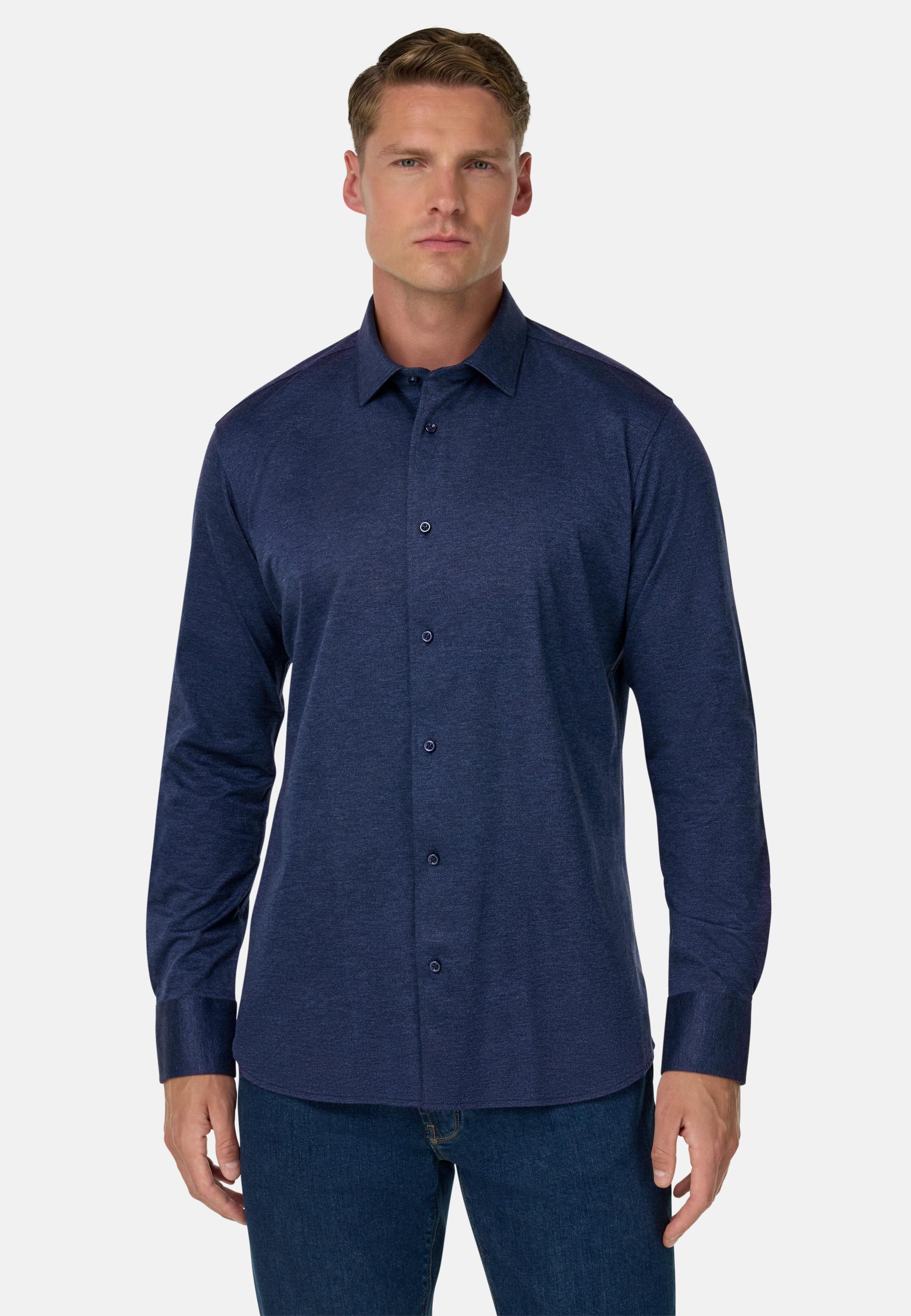 Regular Fit Cotton Jersey Polo Shirt Blue, Navy blue, large image number 0