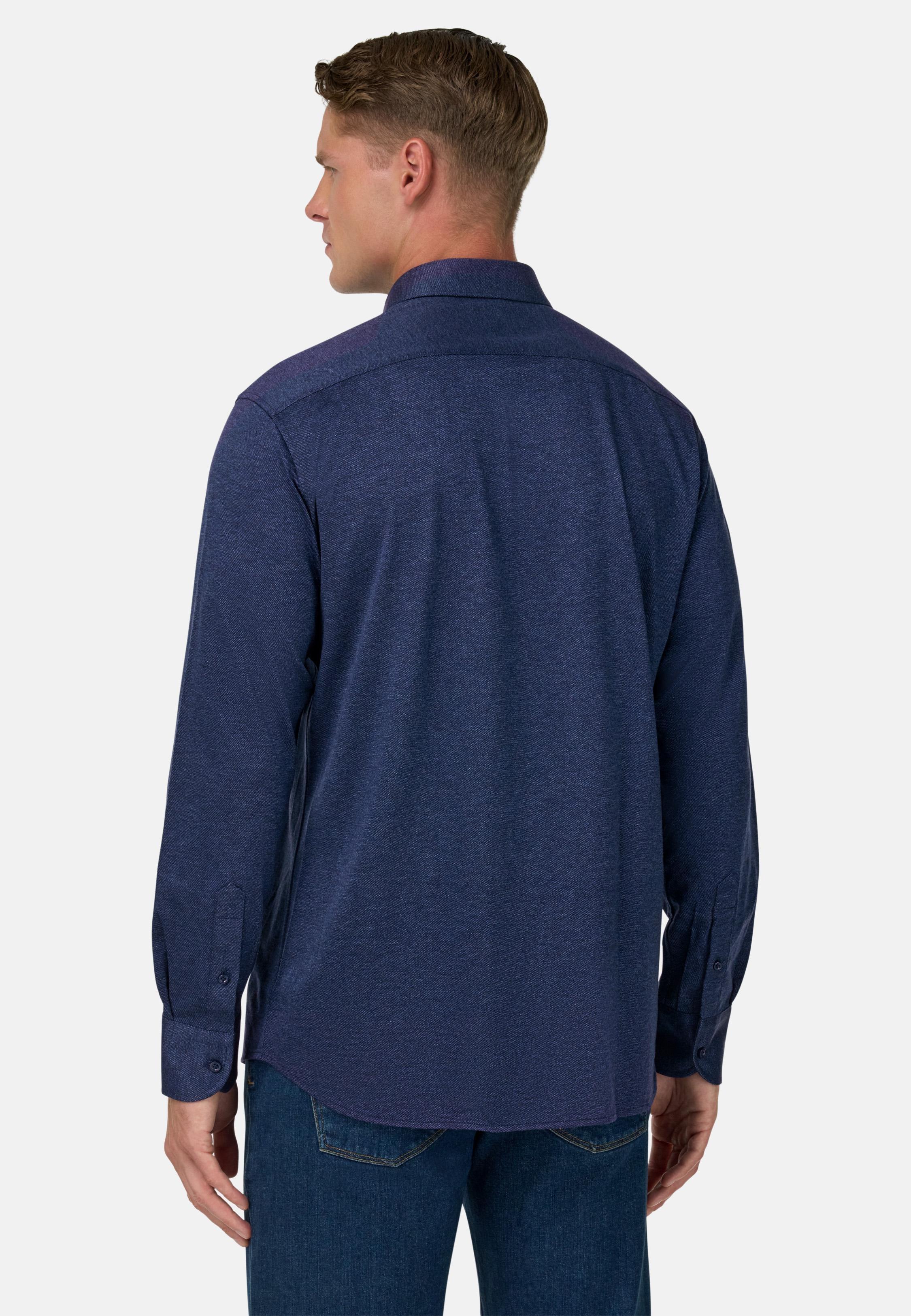 Regular Fit Cotton Jersey Polo Shirt Blue, Navy blue, large image number 1