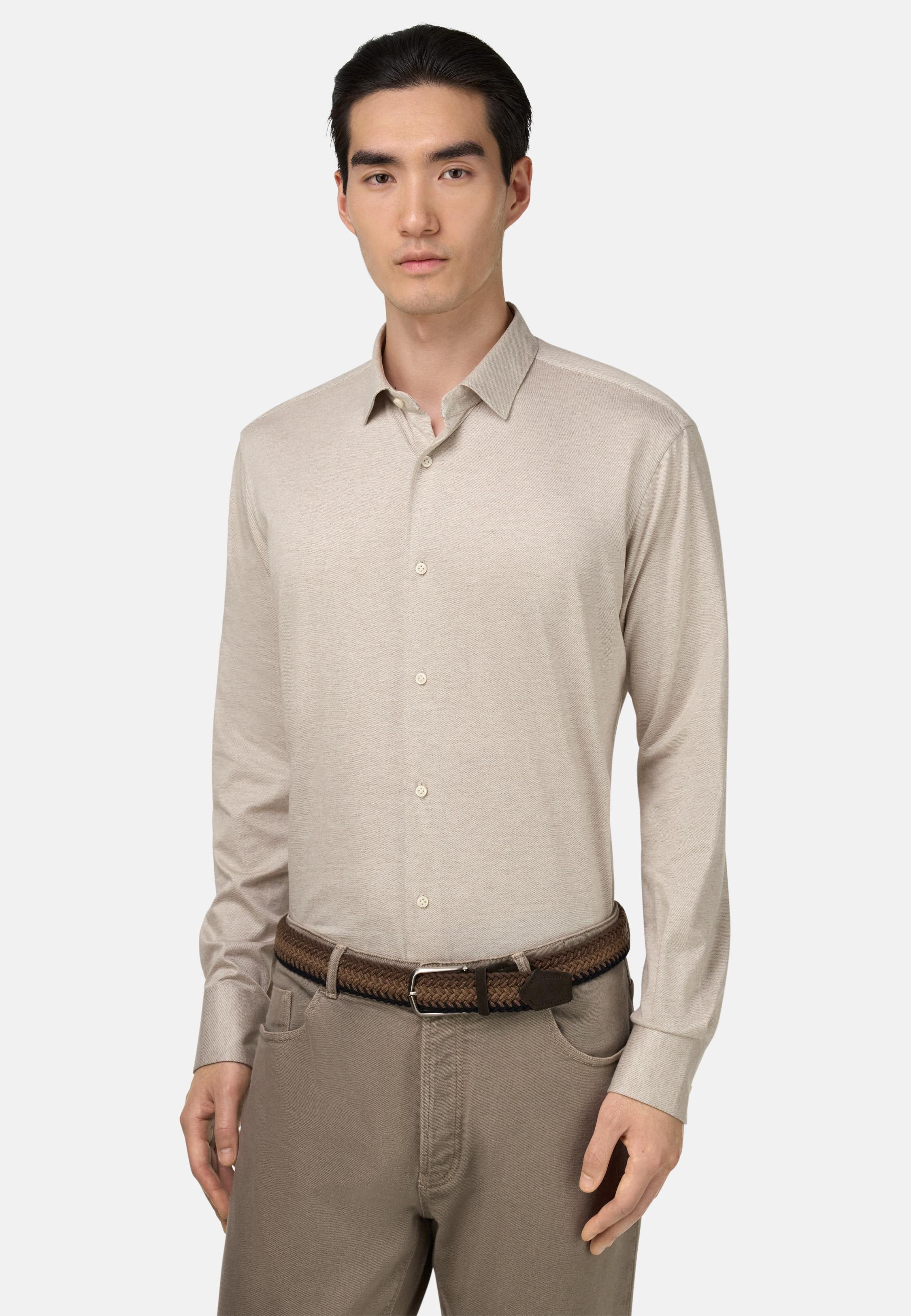 Regular Fit Cotton Jersey Polo Shirt Beige, Beige, large image number 0