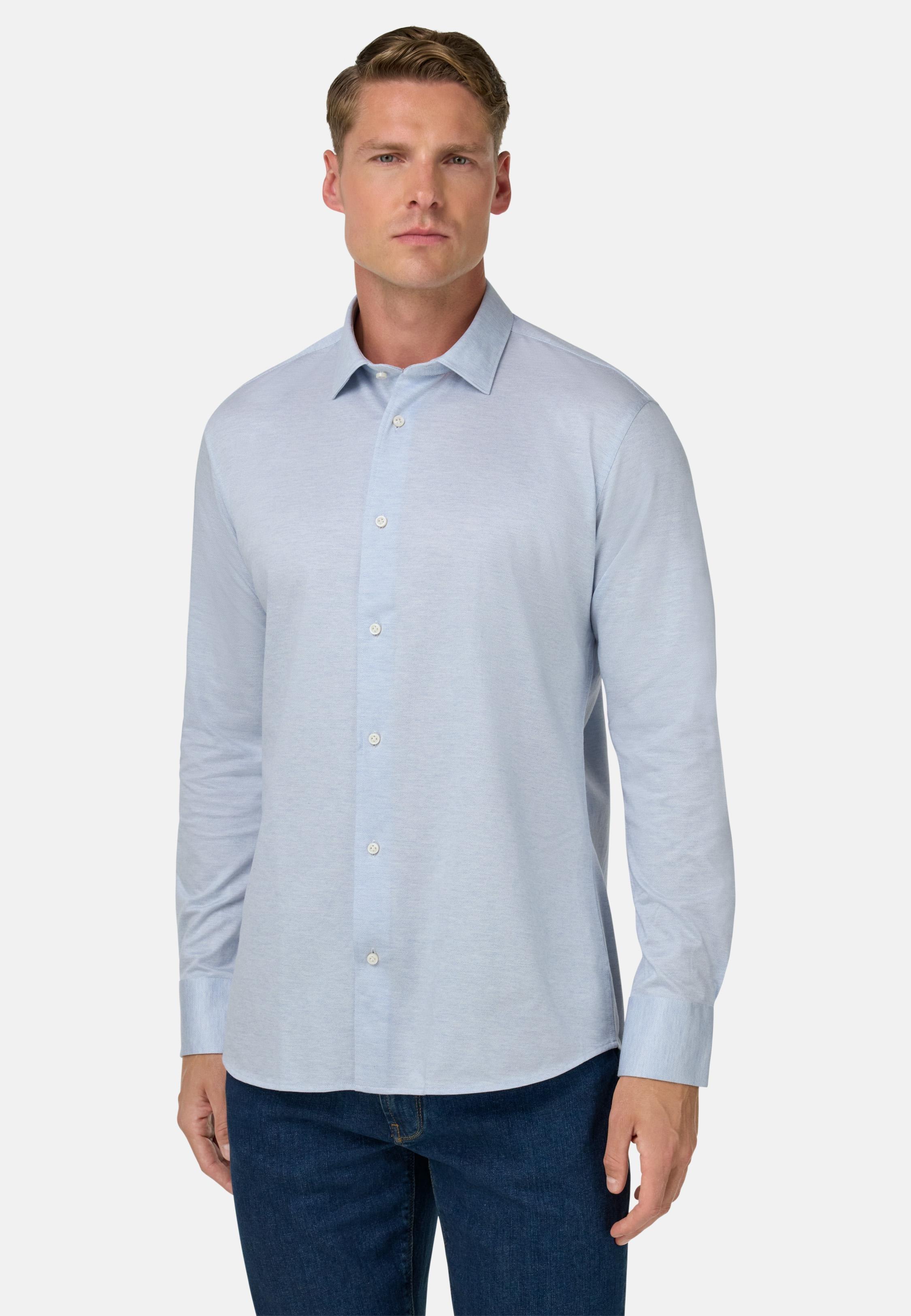 Regular Fit Cotton Jersey Polo Shirt Blue, Light Blue, large image number 0