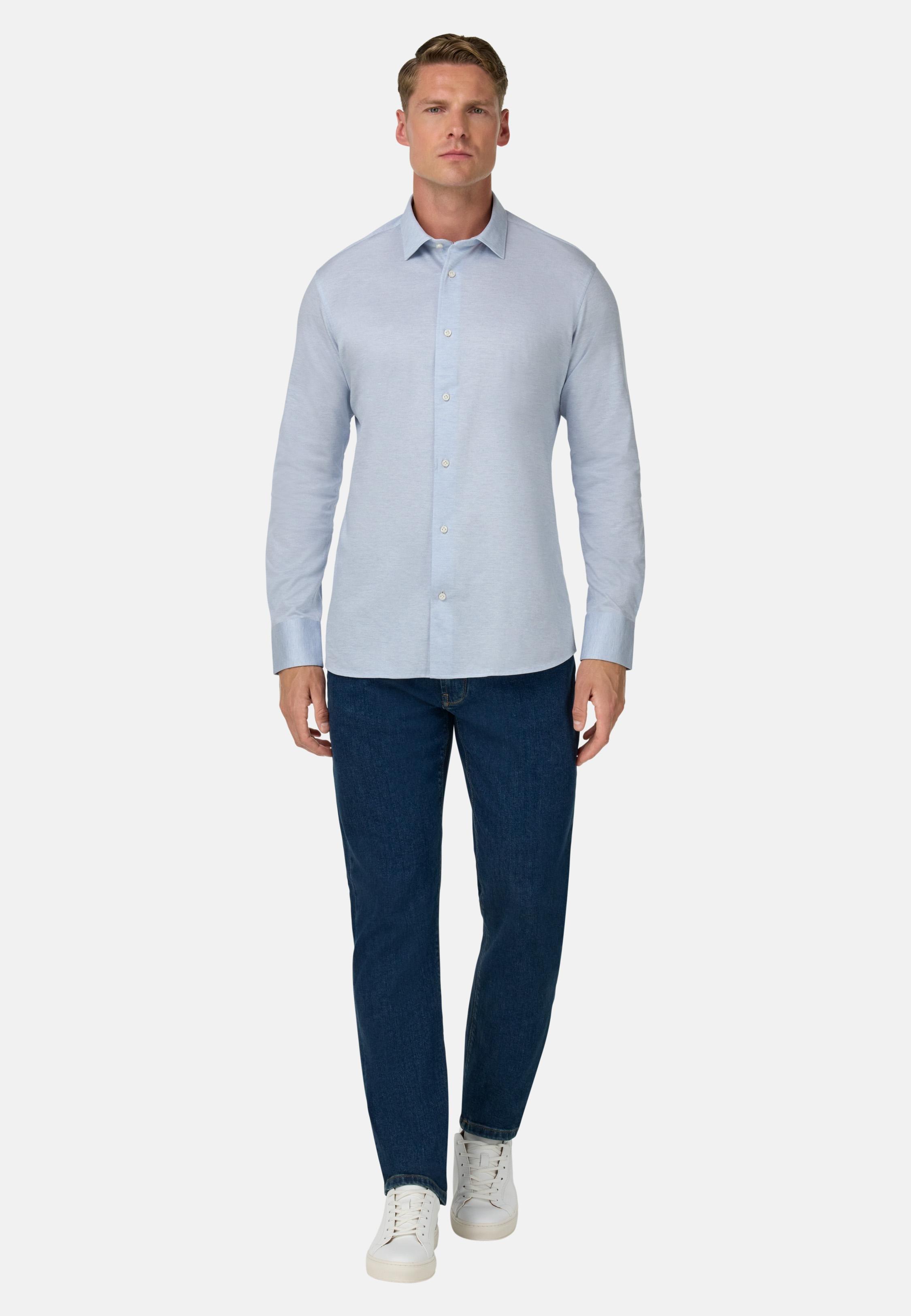 Regular Fit Cotton Jersey Polo Shirt Blue, Light Blue, large image number 5