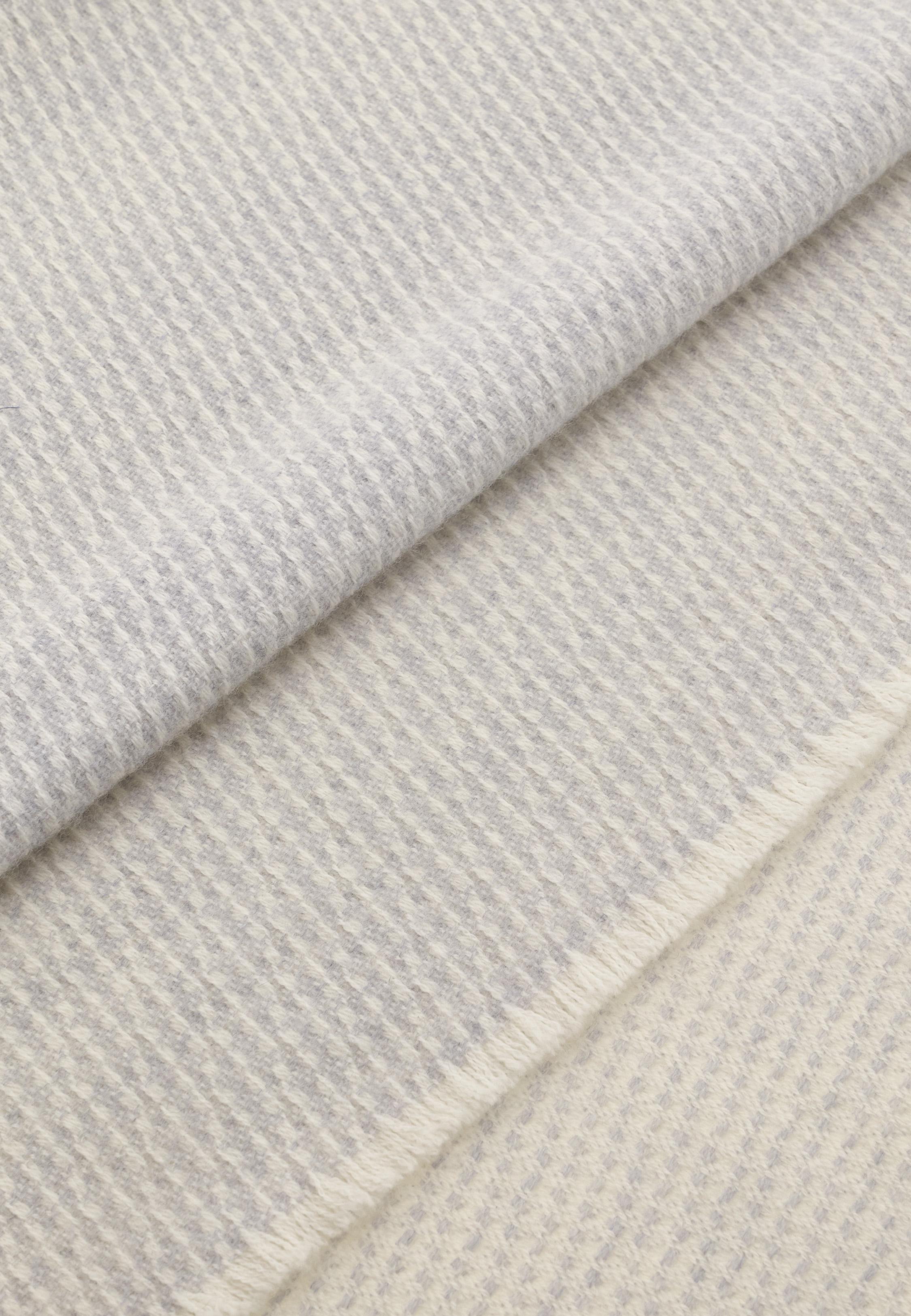 Jacquard Wool Scarf Grey, Light grey, medium