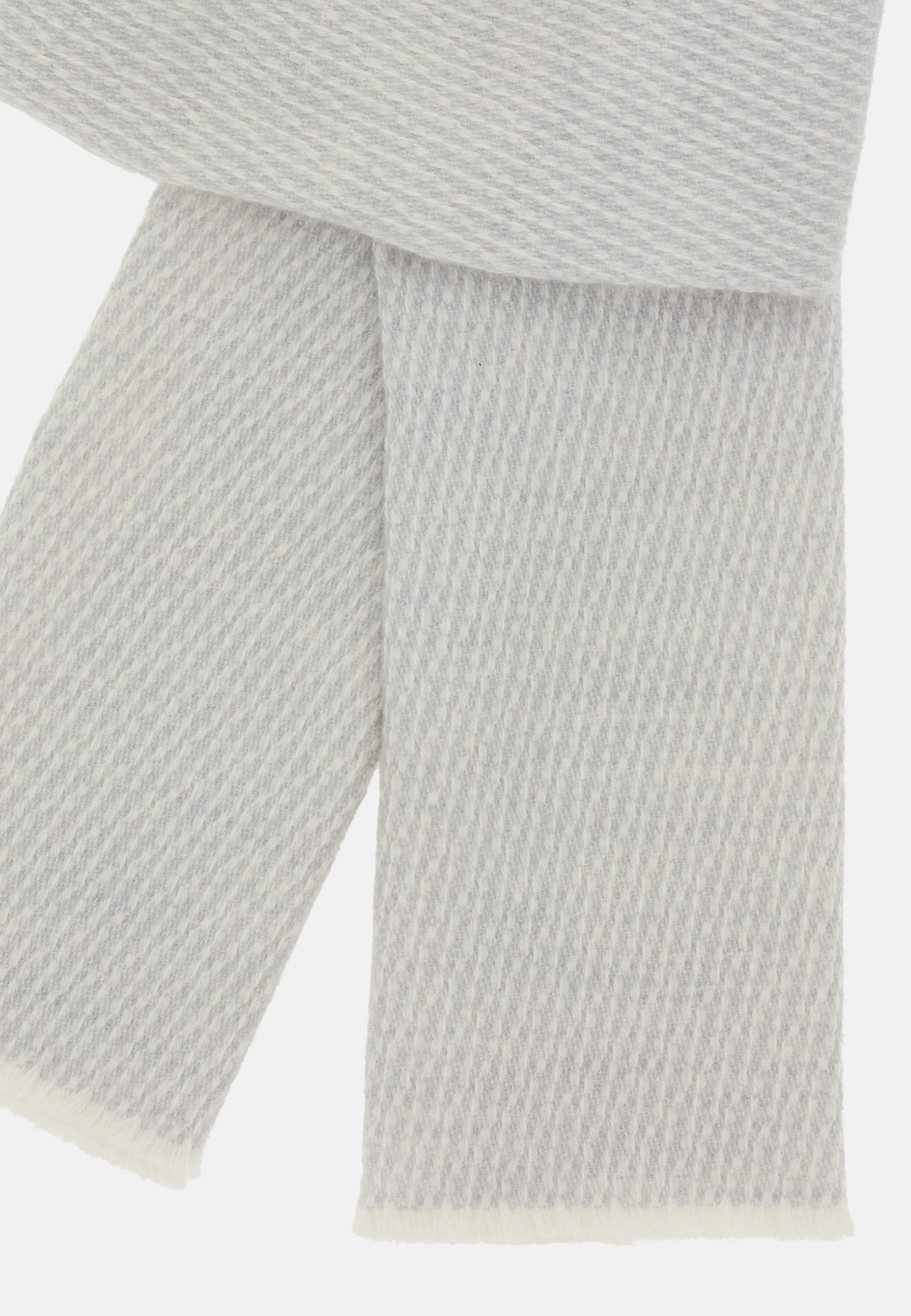Jacquard Wool Scarf Grey, Light grey, large image number 1