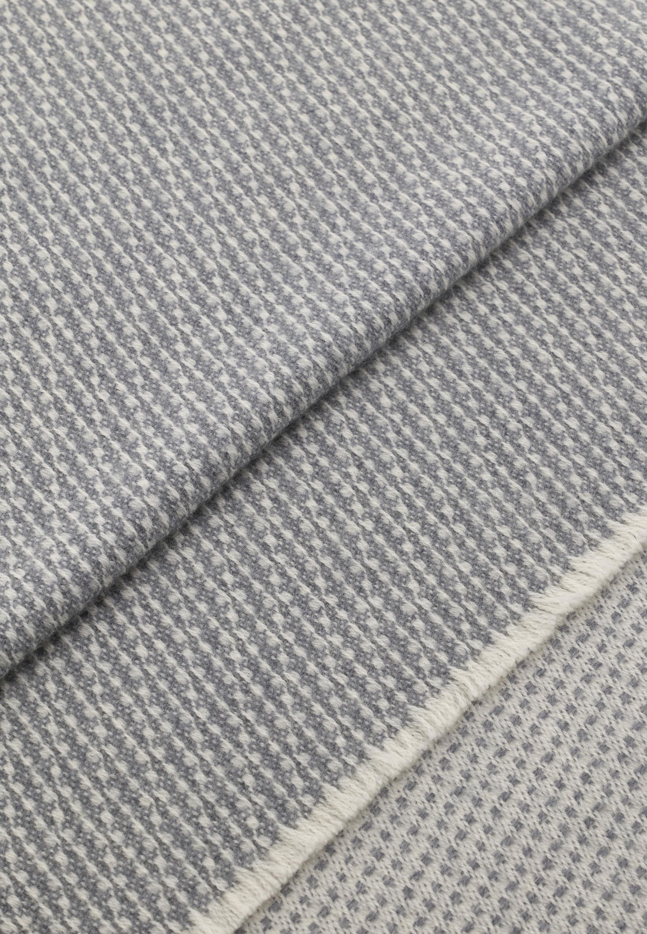 Jacquard Wool Scarf Grey, Grey, large image number 0